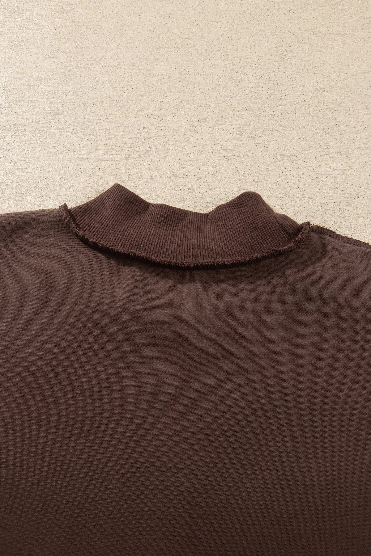 Coffee PRAY Polka Dot Embroidered Mock Neck Sweatshirt
