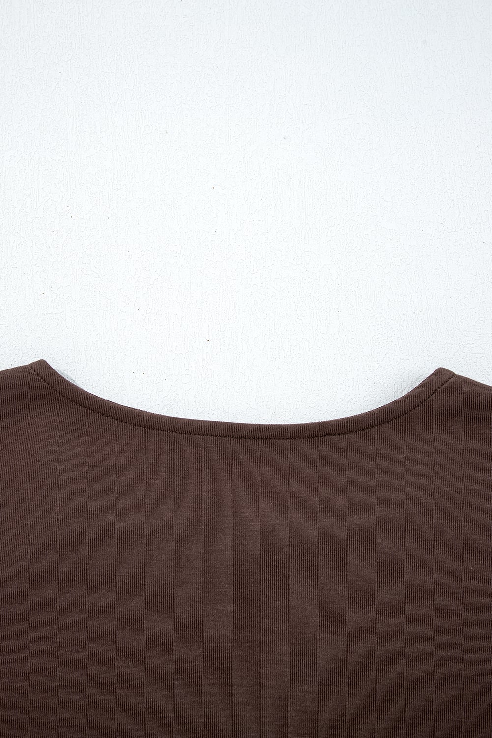 Coffee Short Sleeve Knit Top Patchwork Pleated Long Dress