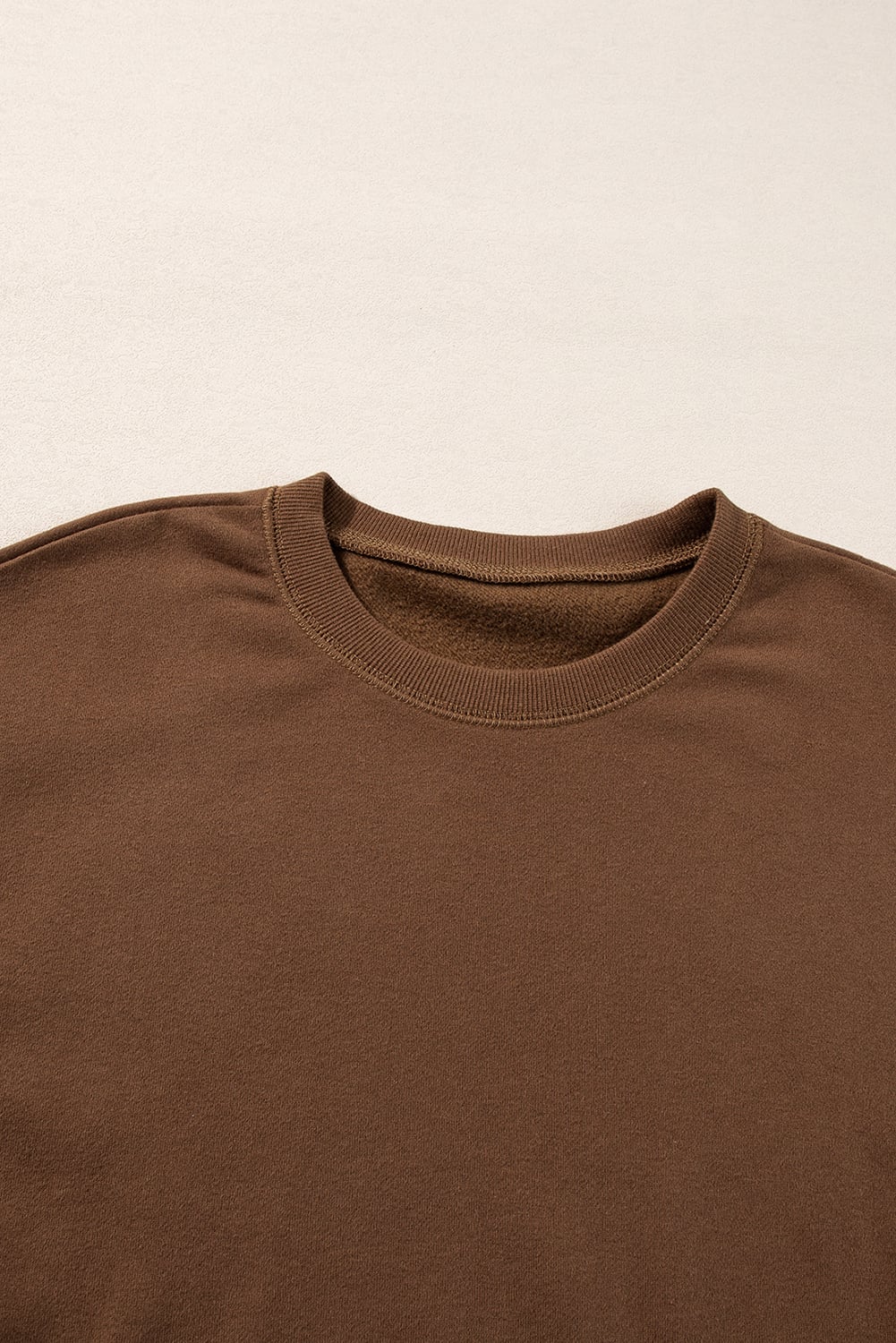 Coffee Solid Color High Low Pullover and Skinny Pants Set