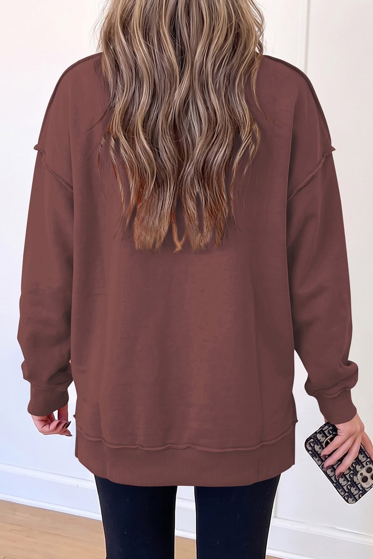Coffee Thanksgiving High Neck Slogan Graphic Pullover Sweatshirt