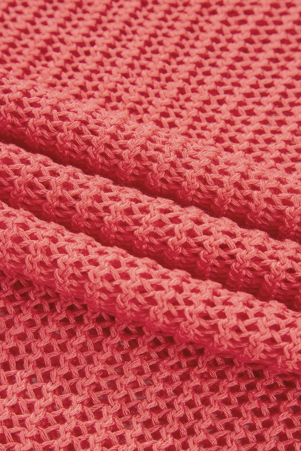 Coral Crochet Hollow-out Jumper Top Sweater