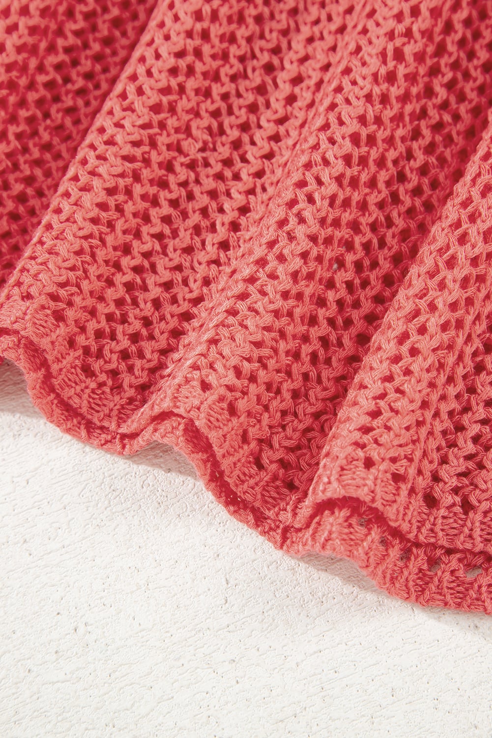 Coral Crochet Hollow-out Jumper Top Sweater