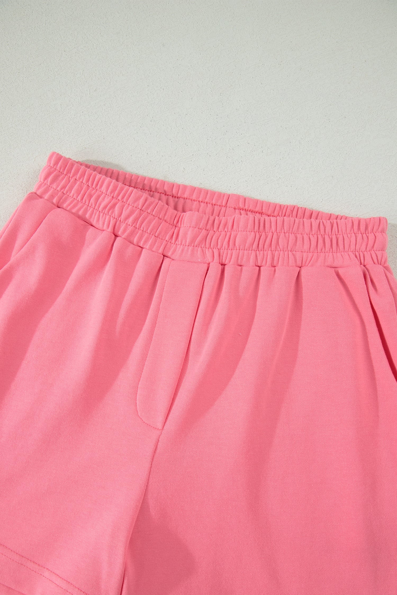 Coral Paradise Half Zipped Ruffled Short Set
