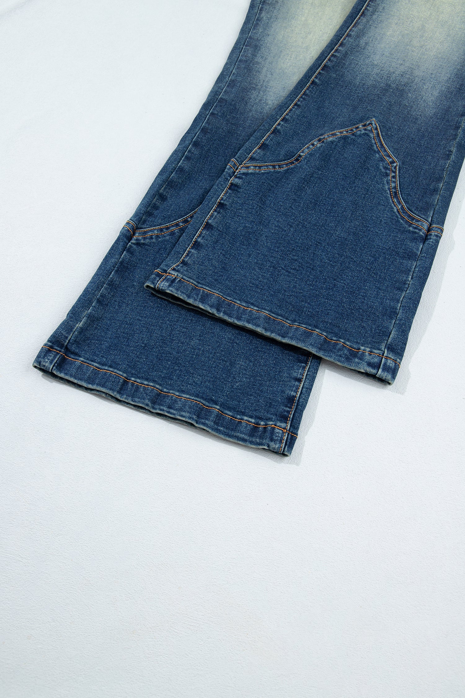 Sail Blue Pocket Detail Flare Leg Jeans