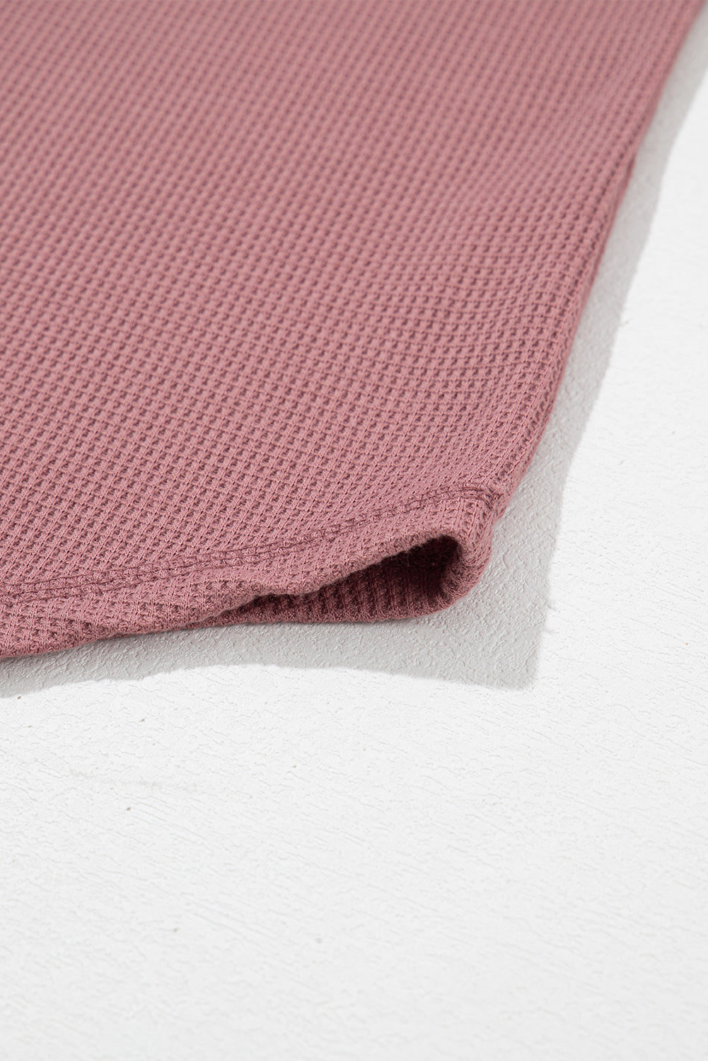 Exposed Seam Half Sleeve Knitted V Neck Textured Top