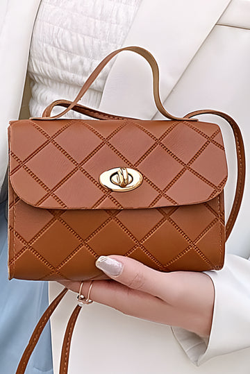 Breen PU Leather Diamond Pattern Messenger Bag