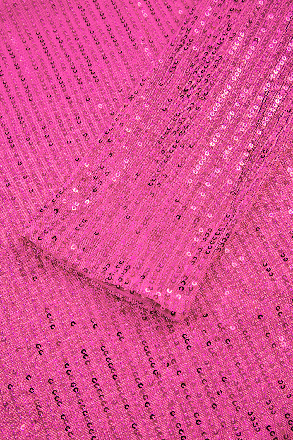 Bright Pink Sequin Allover Party Club Bomber Jacket