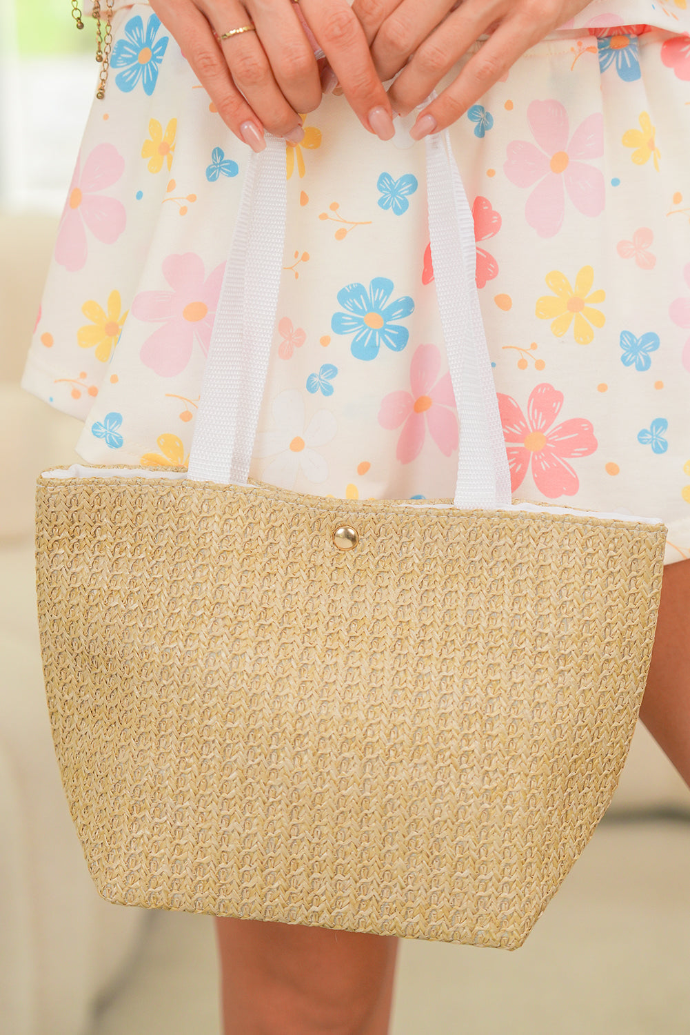 Beige Minimalist Large Tote Bag