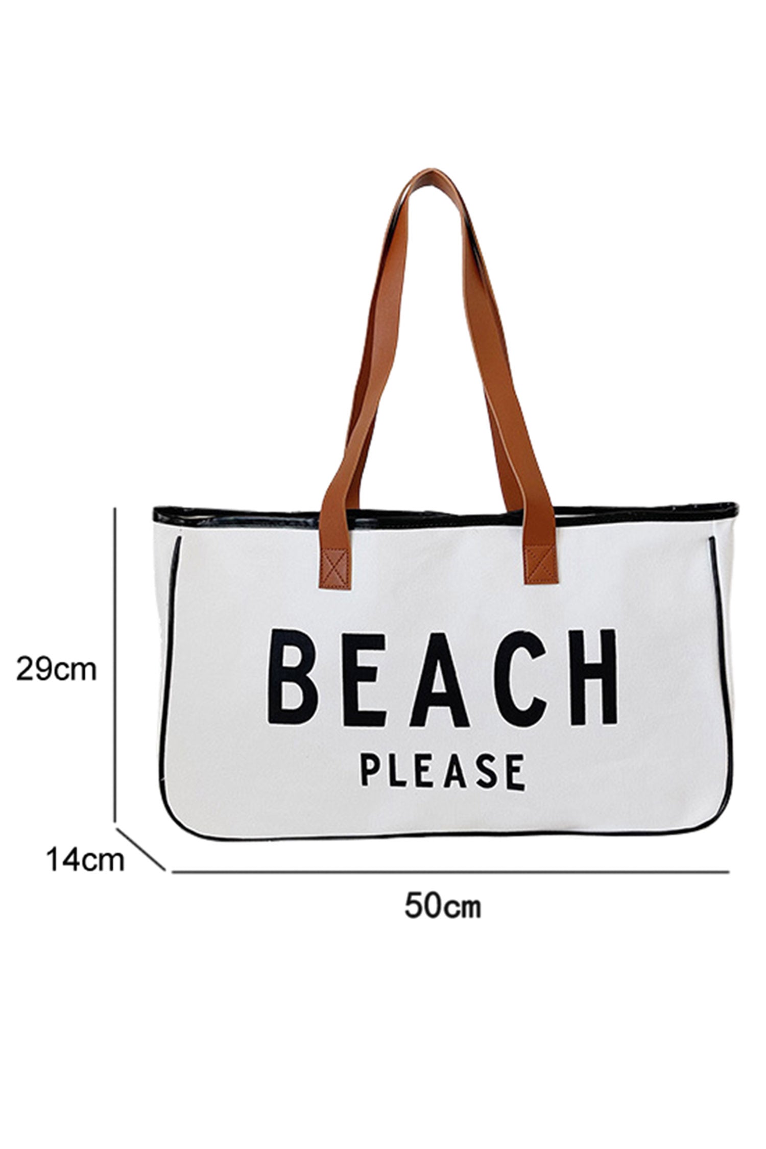 White Weekend Vibes Print Summer Travel Canvas Tote Bag
