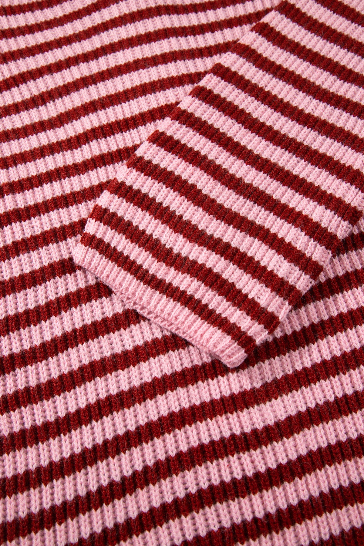 Red Stripe Striped High Neck Zip-up Sweater Long Sleeve Casual Fit Drop Shoulder Open Front Cardigan