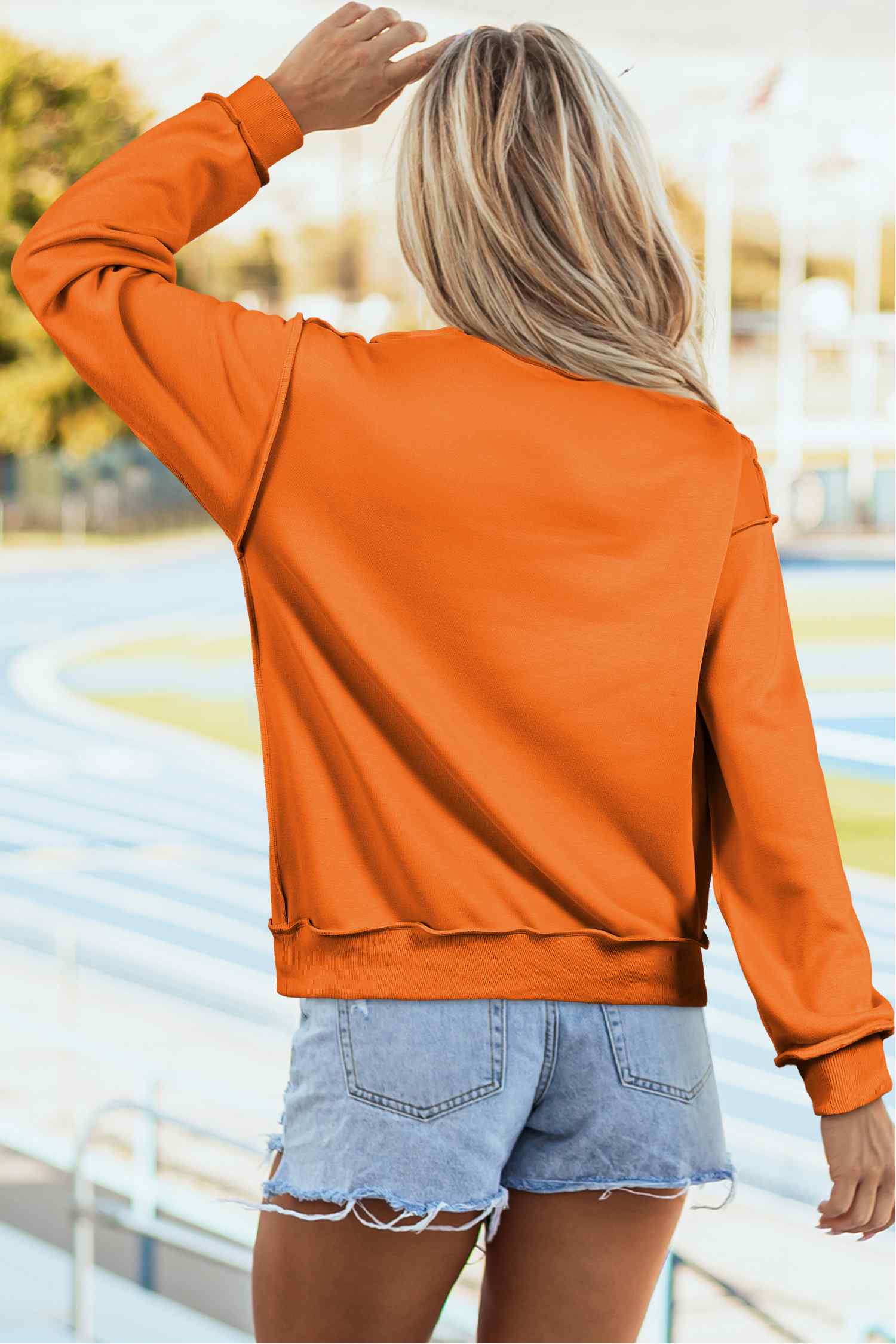 Carrot Oversize Halloween Print Mock Neck Reversible Sweatshirt
