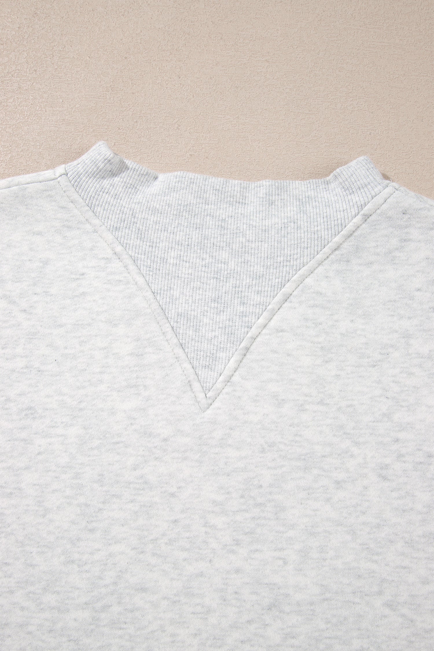 Light Grey High Neck Ribbed Cuff Hem Sweatshirt