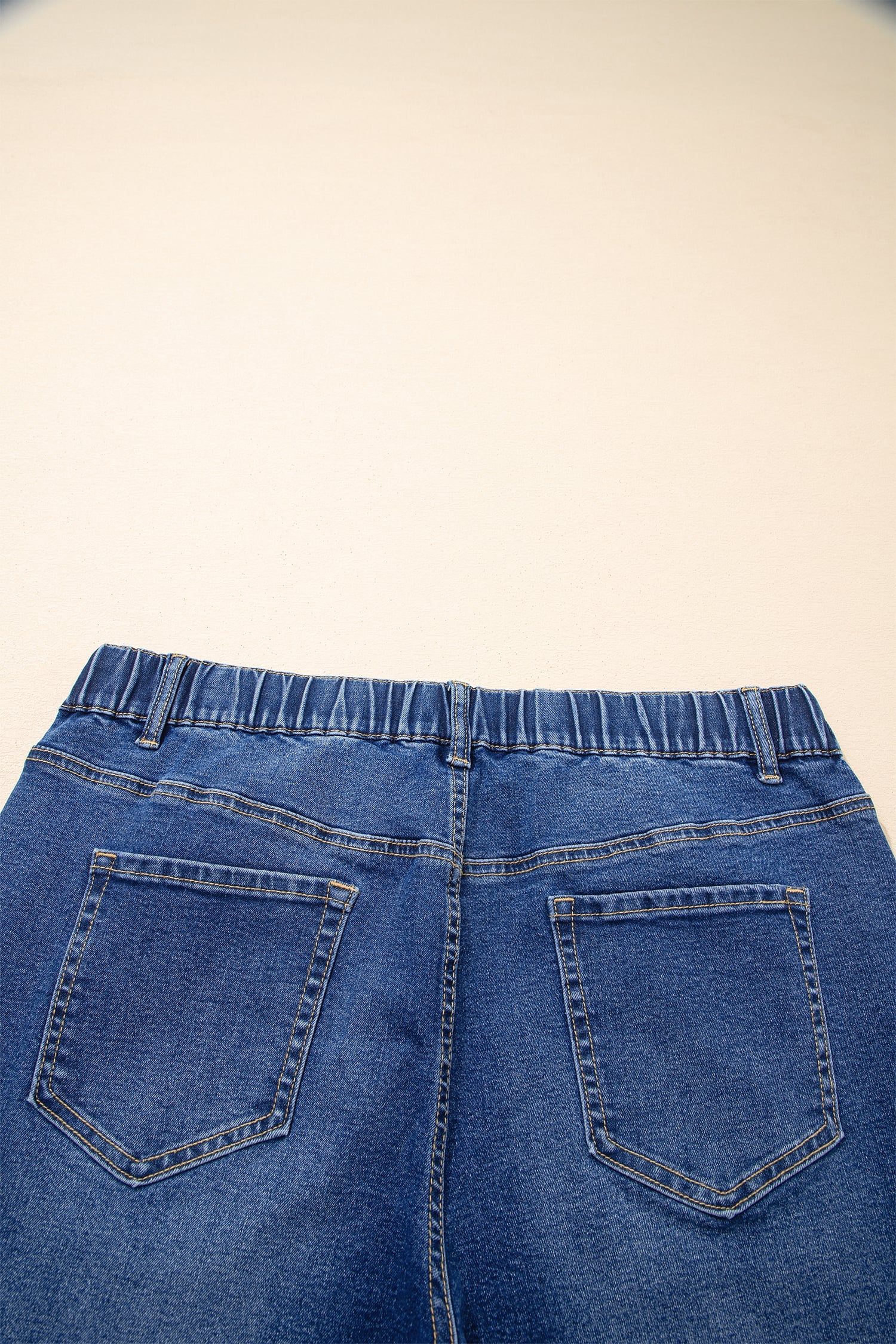Dark Blue Acid Wash Contrast Lace-up Plus Size Jeans