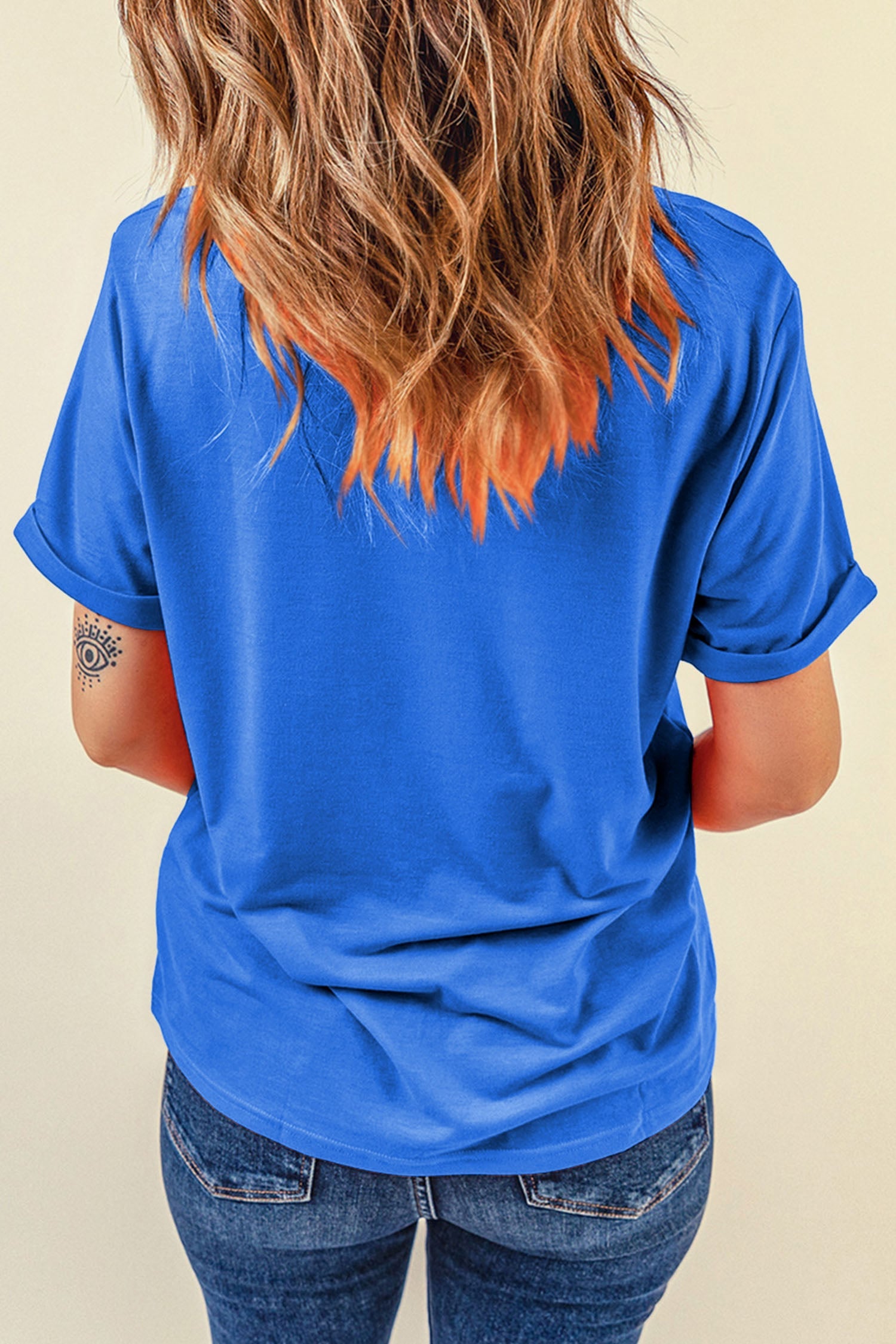 Dark Blue Chenille Rugby Patch Graphic Tee