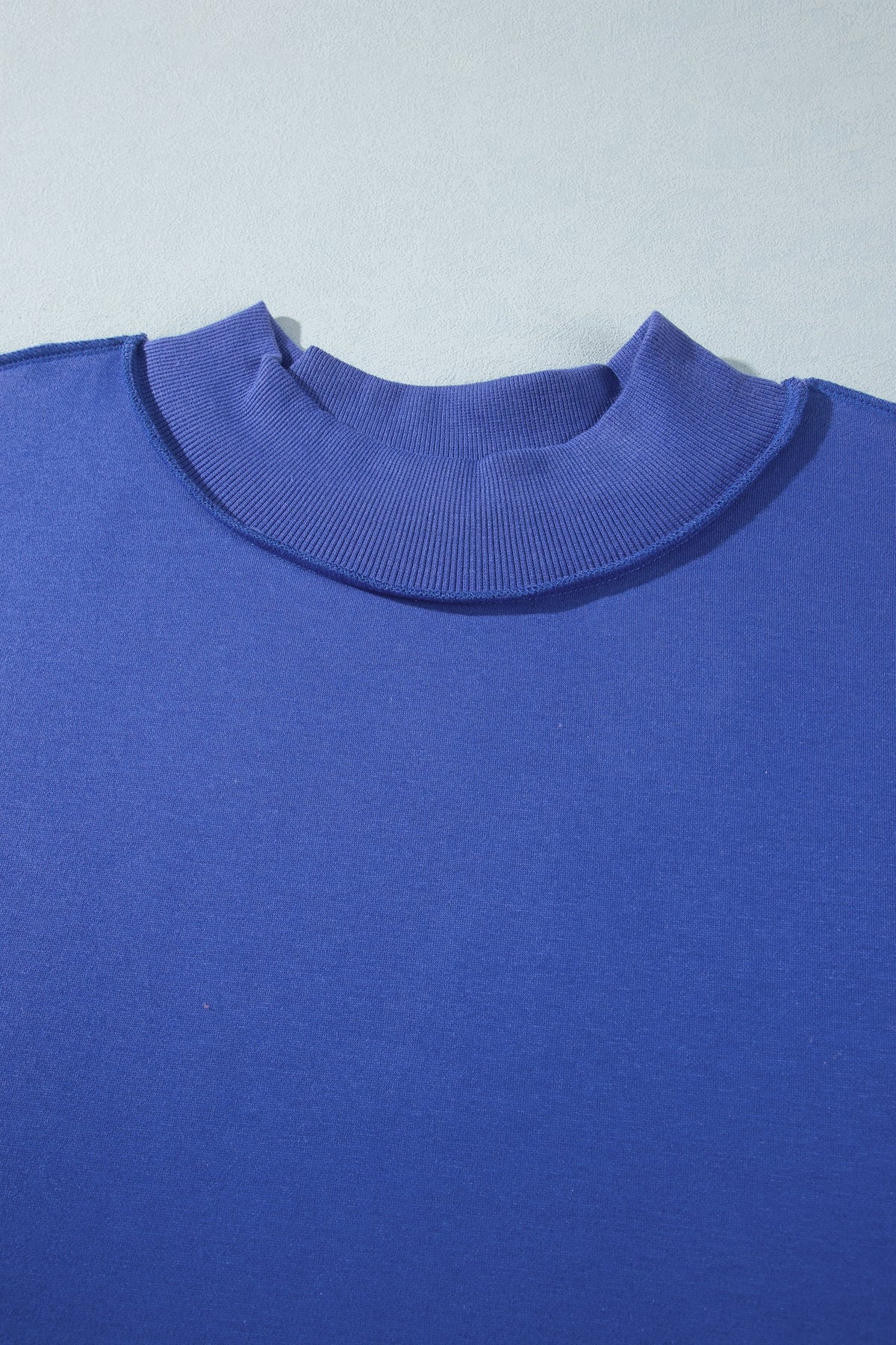 Dark Blue Exposed Seam Detail Reversible Double Wear Plus Size Sweatshirt