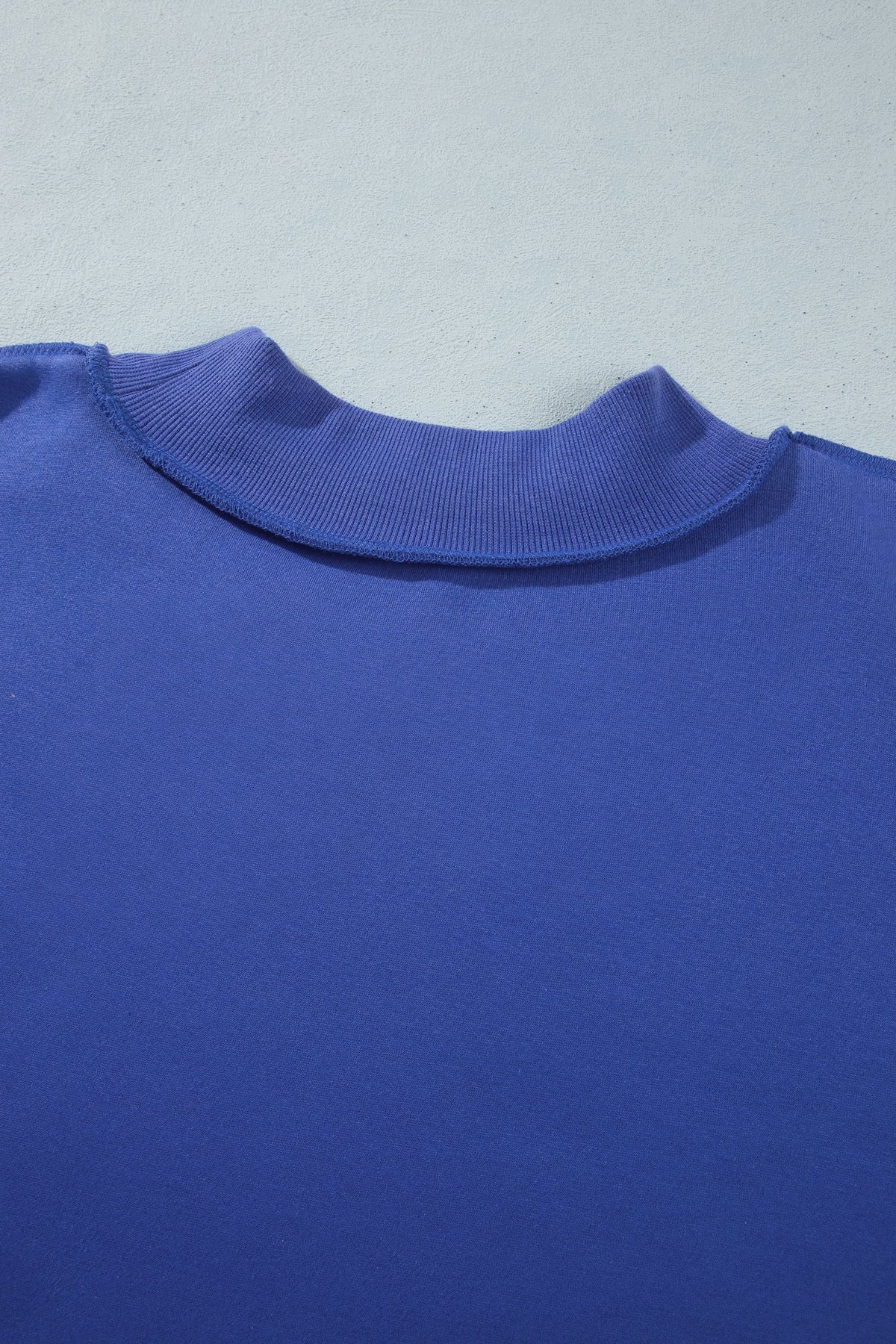 Dark Blue Exposed Seam Detail Reversible Double Wear Plus Size Sweatshirt