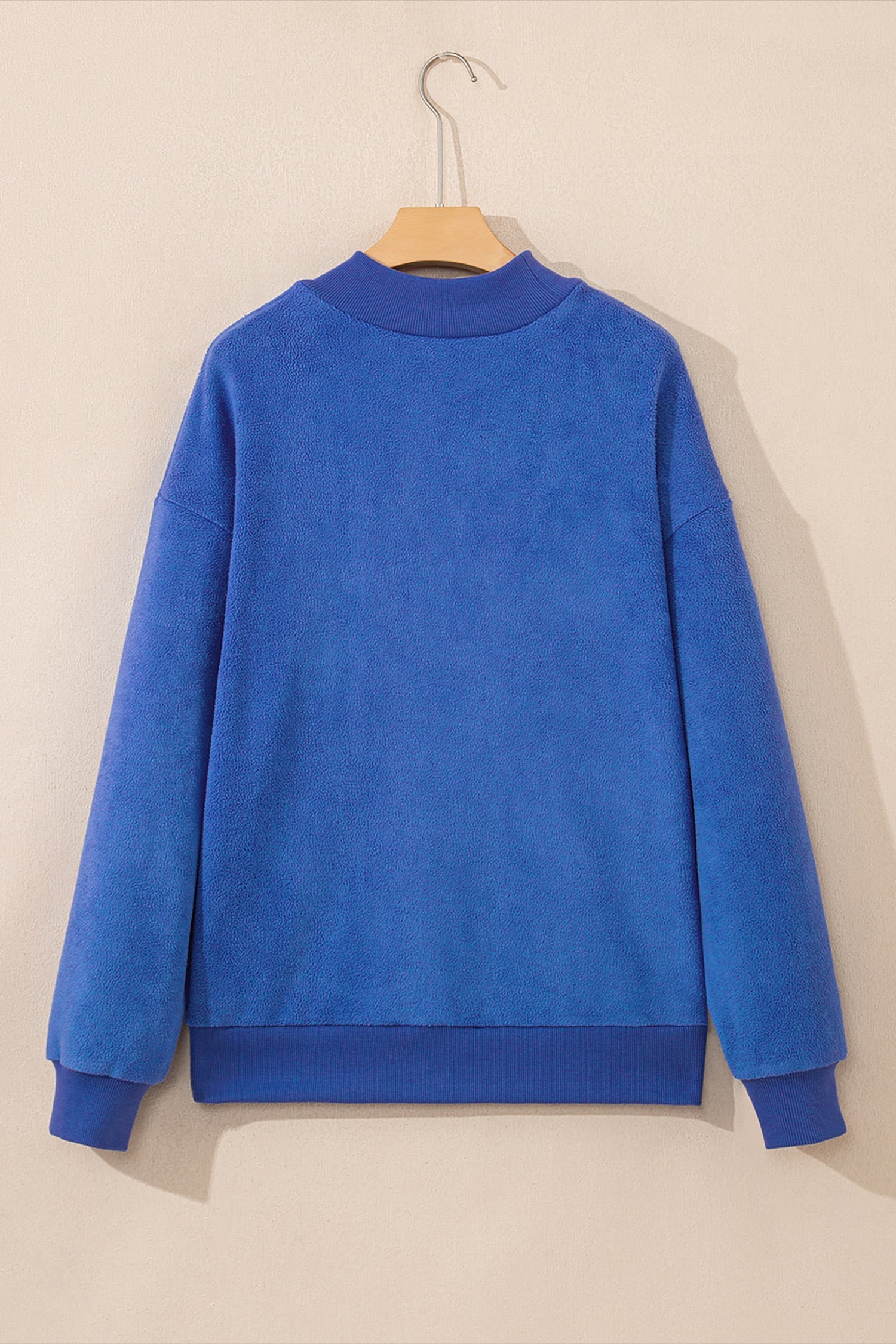 Dark Blue Football Season/Rugby Double Side Printed High Neck Game Day Sweatshirt