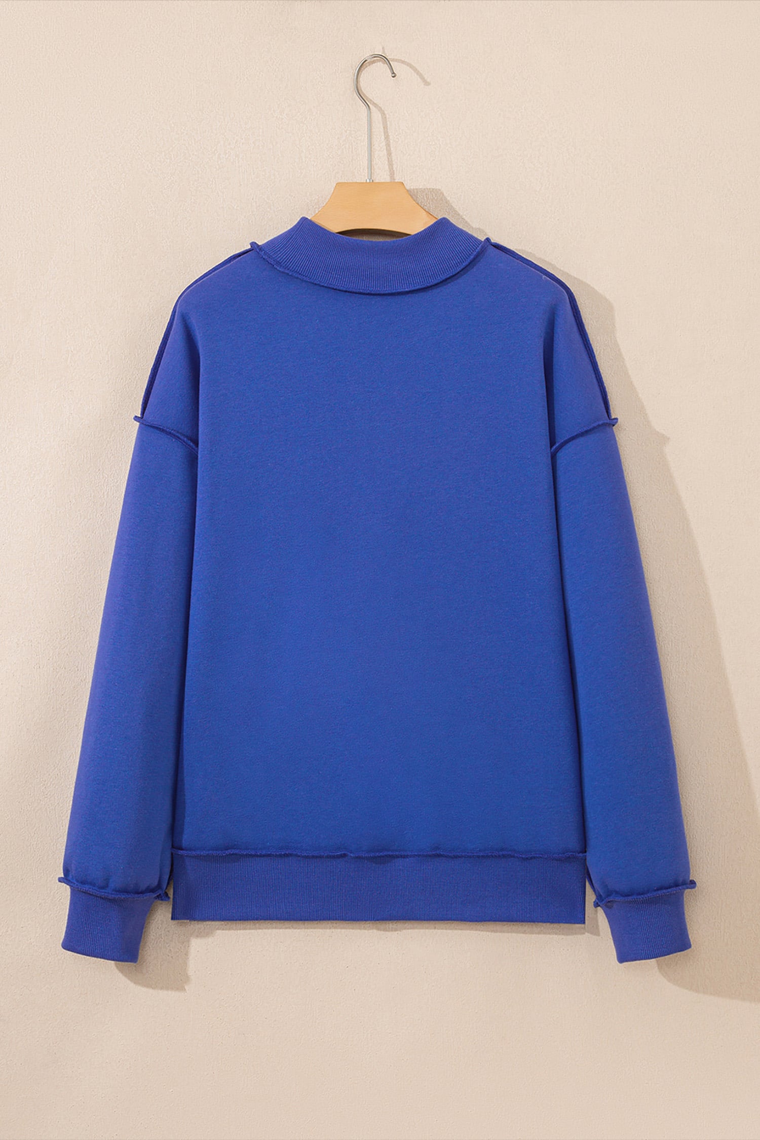 Dark Blue Football Season/Rugby Double Side Printed High Neck Game Day Sweatshirt
