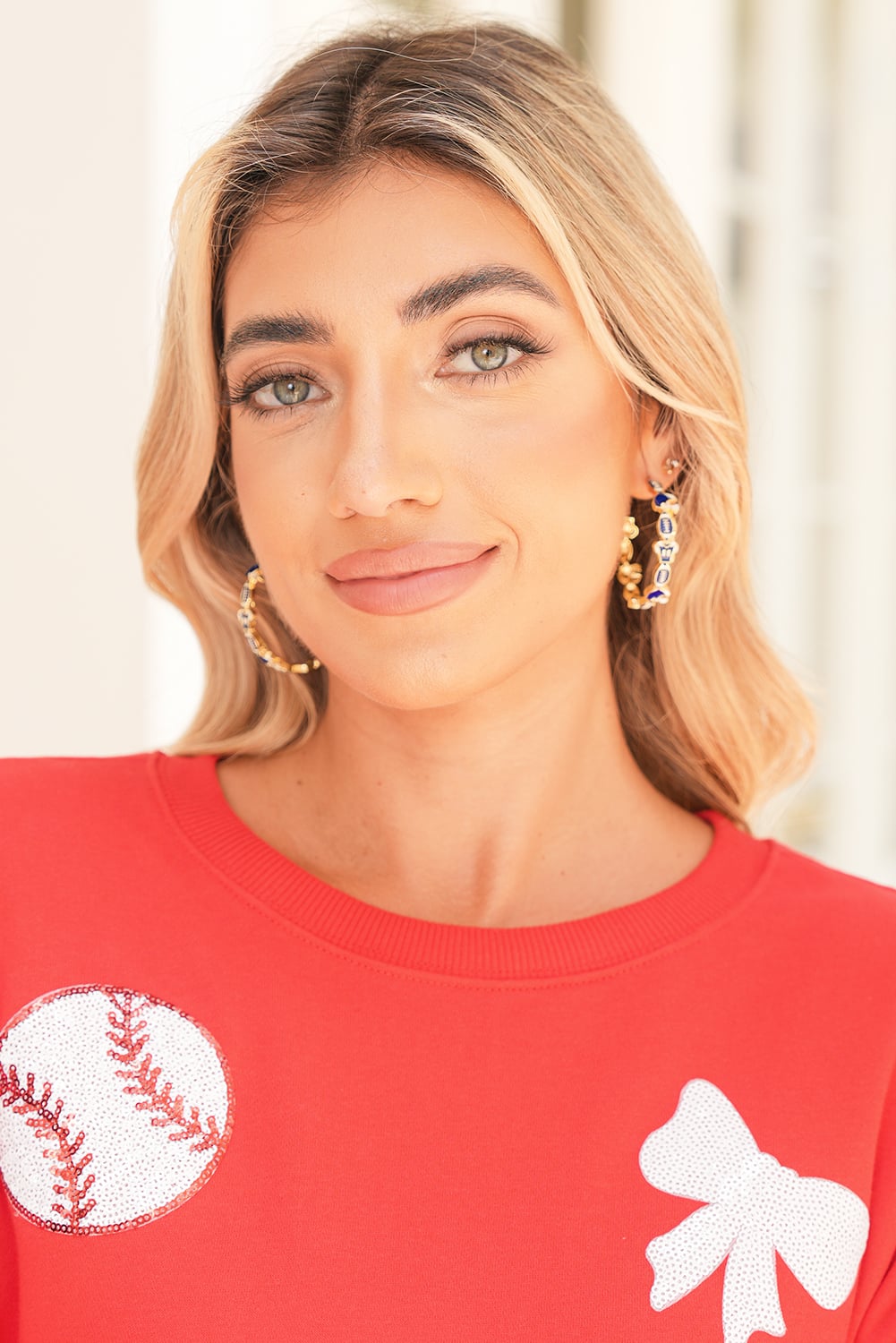 Dark Blue Game Day Football Helmet Jersey Hoop Earrings