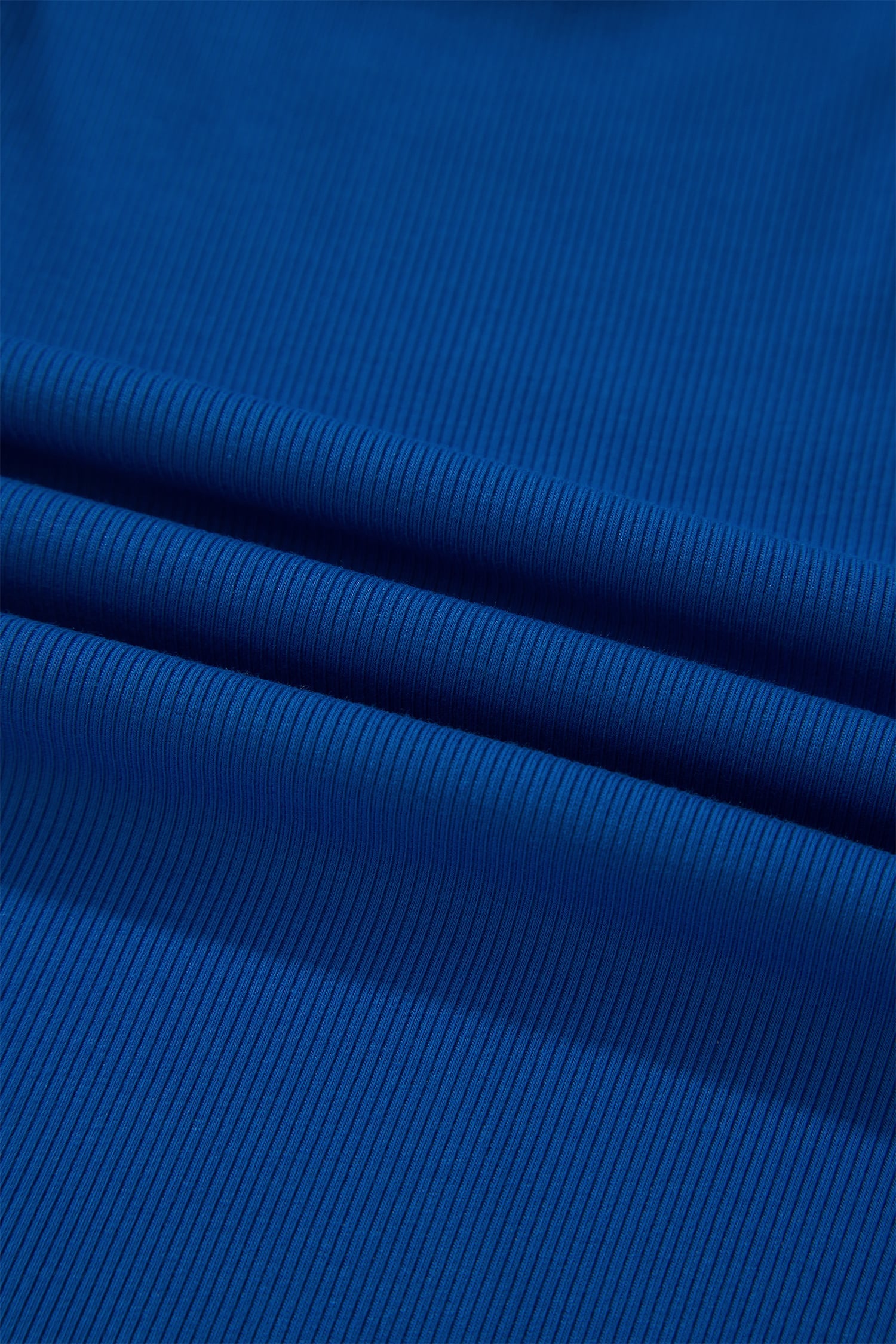 Dark Blue Ribbed Slim Tank Pocketed Wide Leg Shorts Set