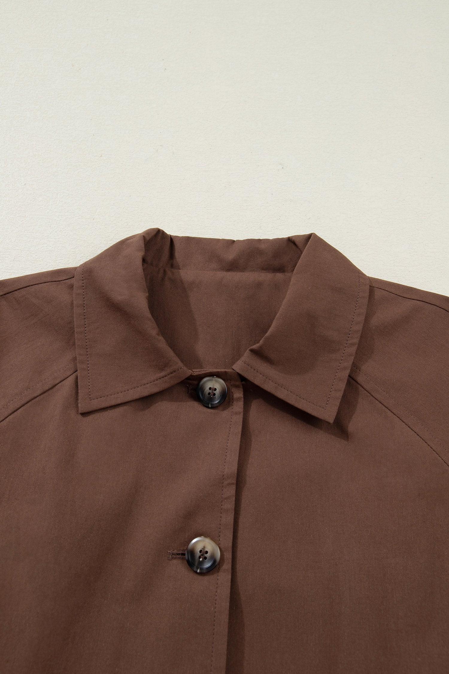 Dark Brown Collared Buttoned Leopard Liner Patchwork Chic Jacket