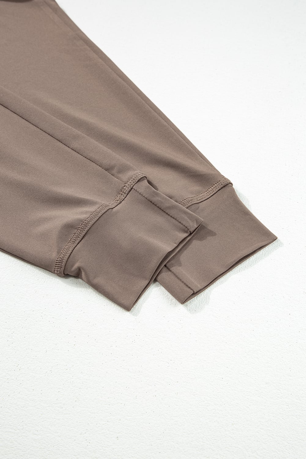 Dark Brown Drawstring Elastic Waistband Pocketed Joggers