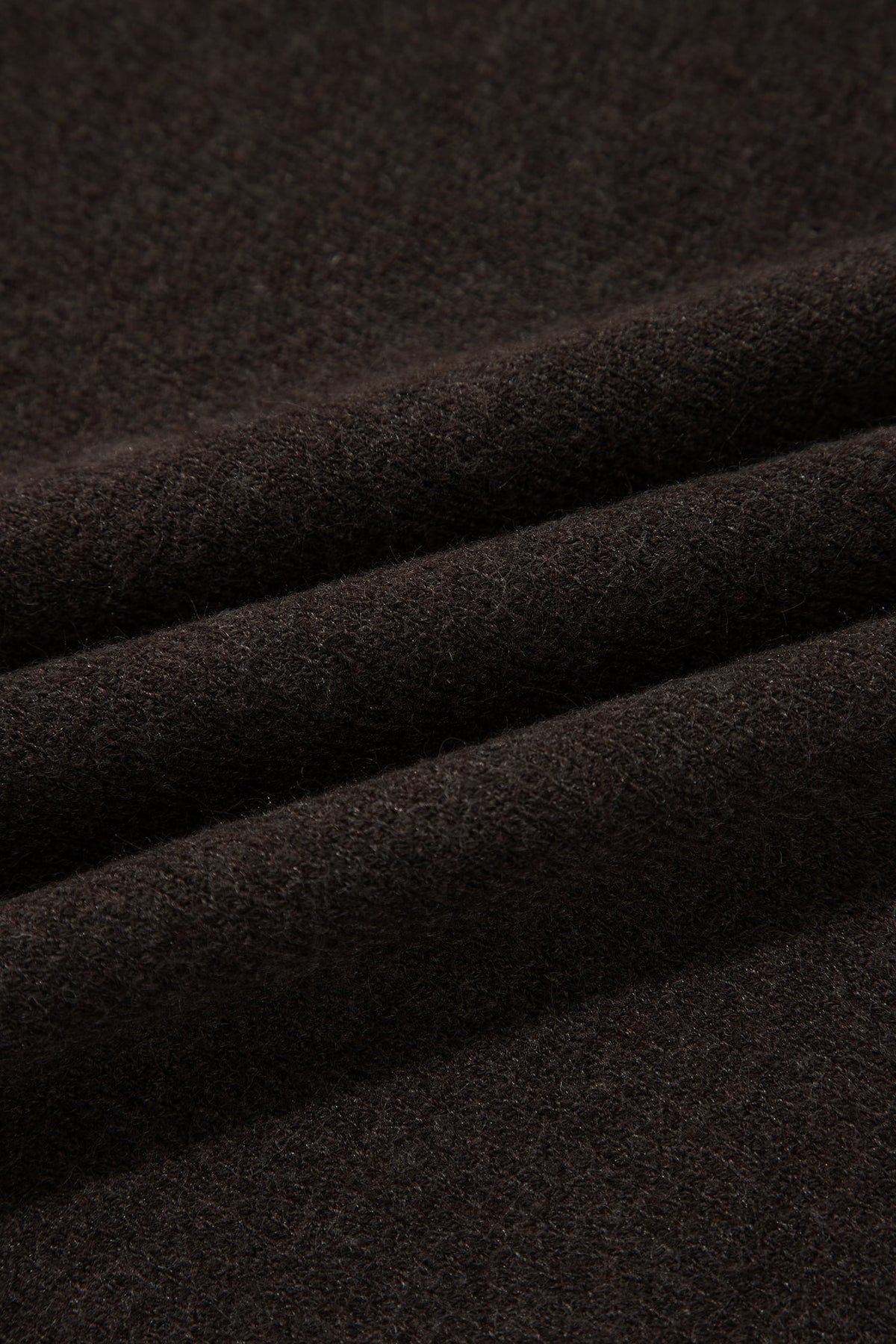 Dark Brown Ribbed Trim High Neck Short Sleeve Casual Sweater
