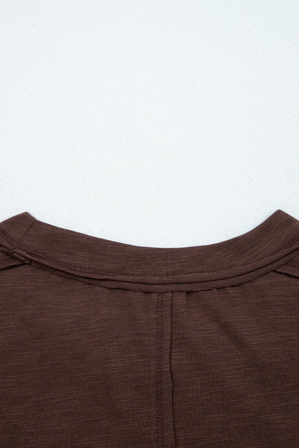 Dark Brown Sheer Lace Patchwork Casual Long Sleeve Tee