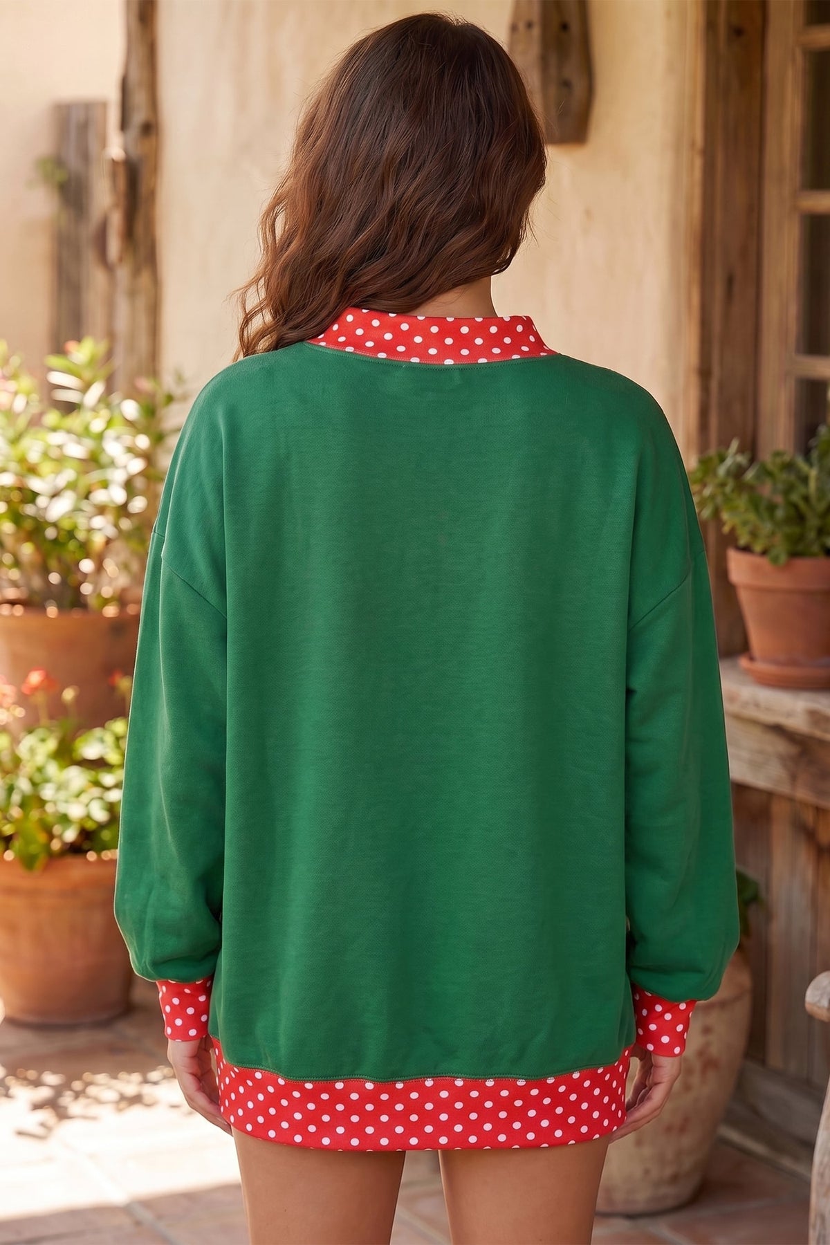 Dark Green Christmas Sequin Merry Slogan Tunic Holiday Sweatshirt