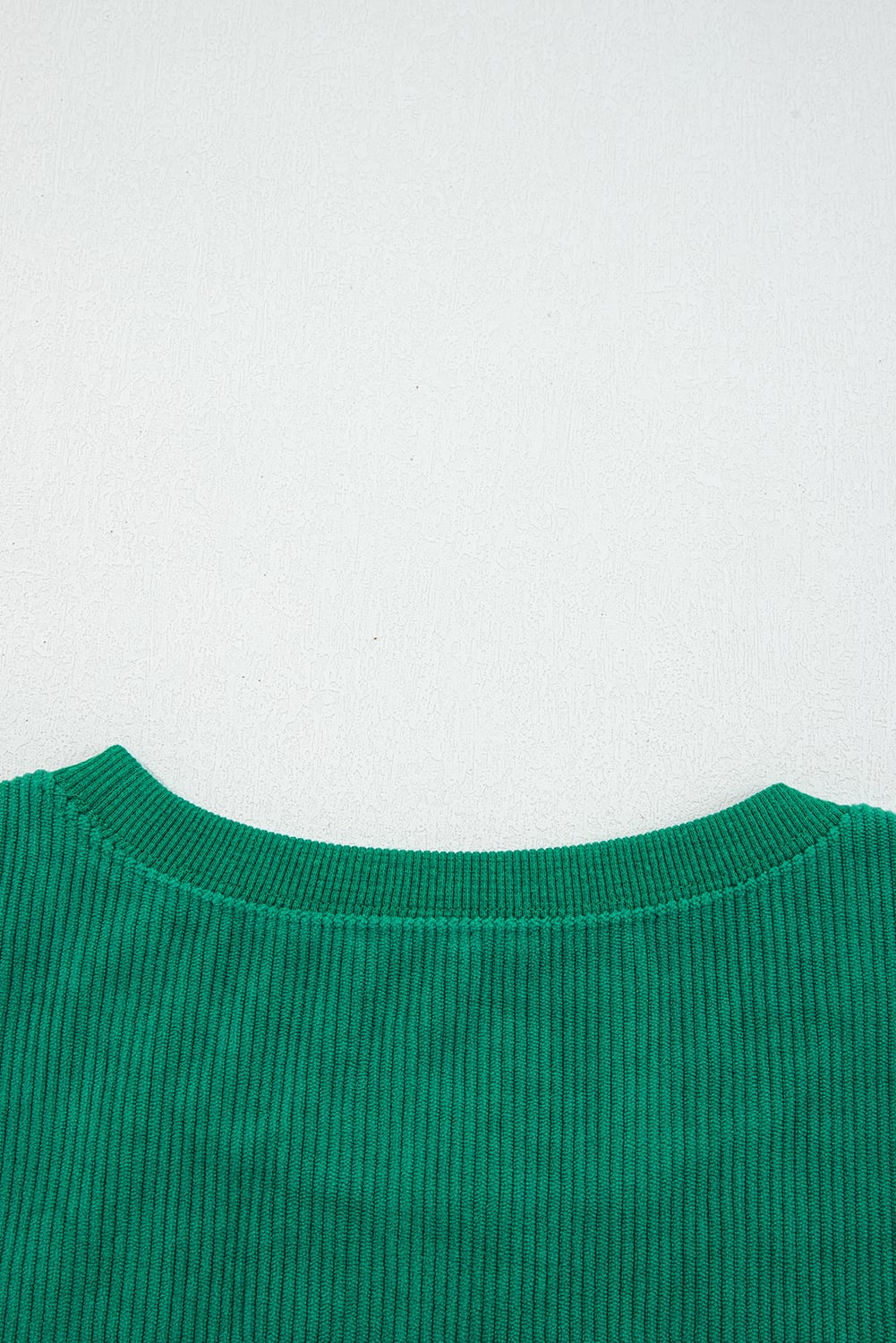 Dark Green merry little thing Corded Letter Graphic Ribbed Loose Sweatshirt