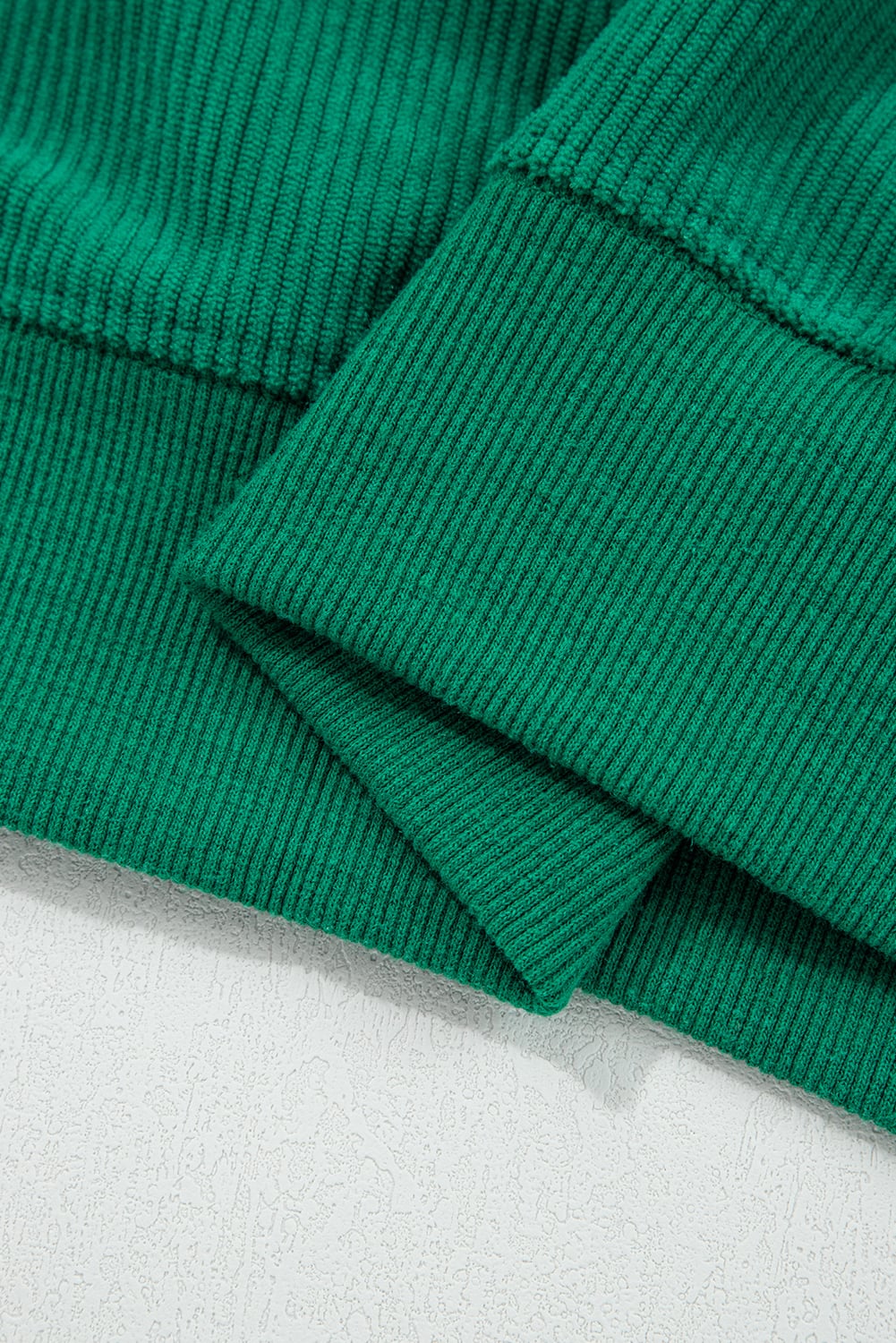 Dark Green merry little thing Corded Letter Graphic Ribbed Loose Sweatshirt