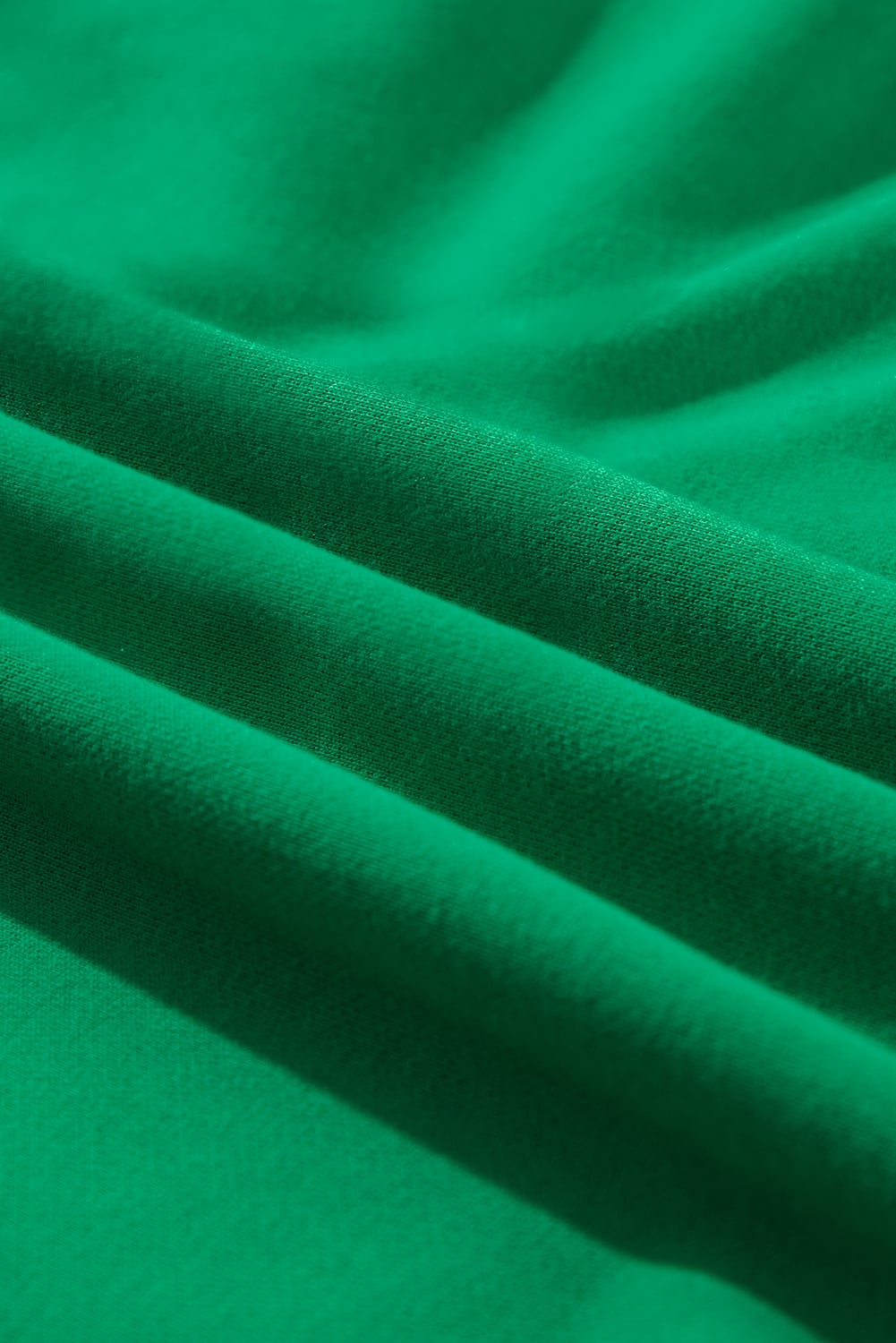 Dark Green Solid Classic Crewneck Pullover Sweatshirt