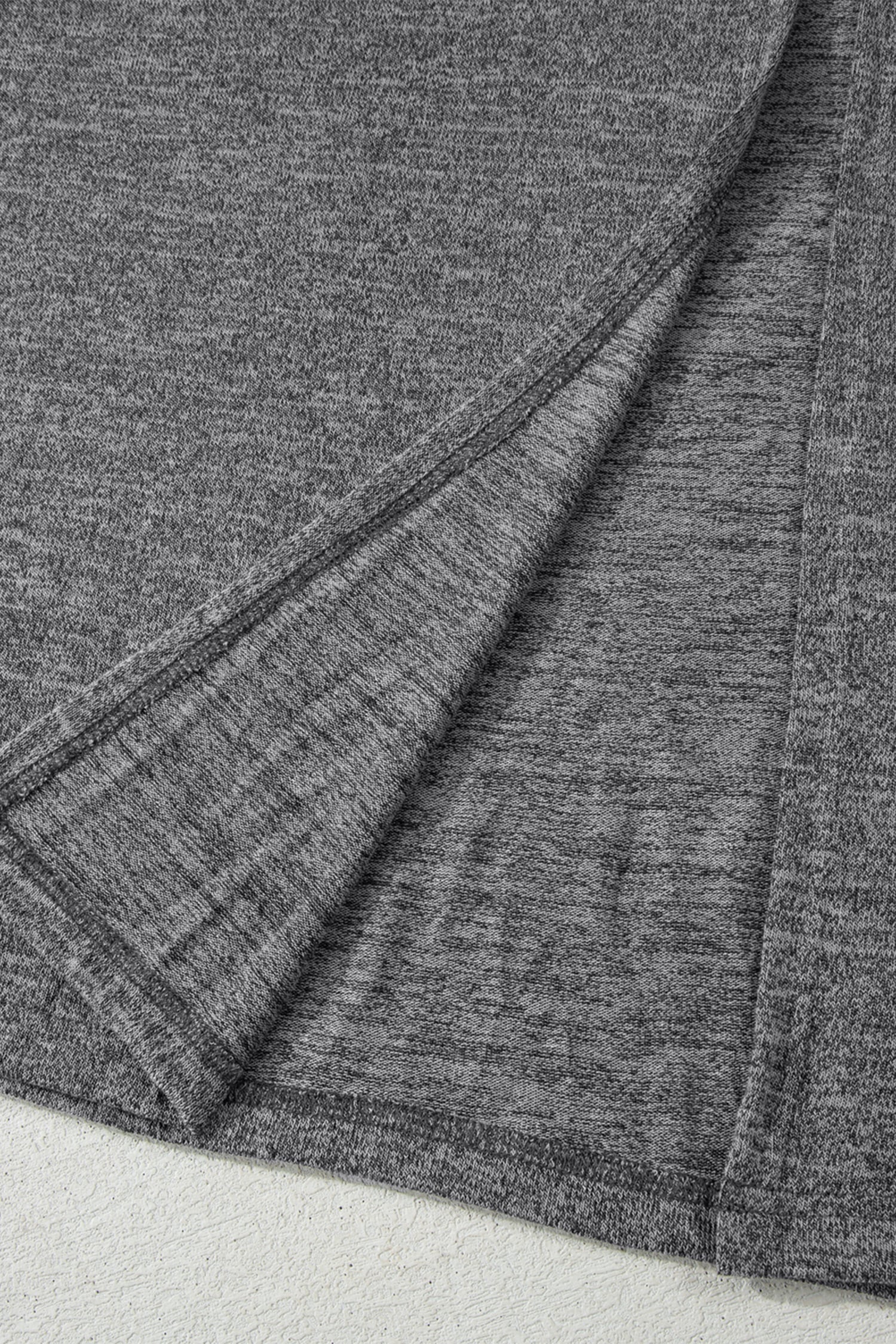 Dark Grey 3pcs V Neck T Shirt Ribbon Knot Pants Open Duster 3pcs Lounge Set