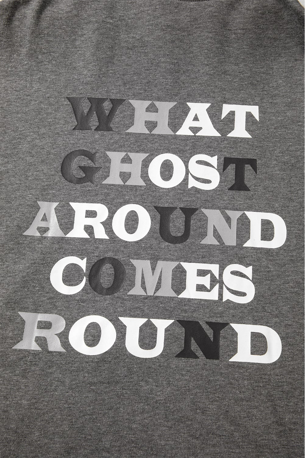 Dark Grey Cute Halloween Ghost Print Mineral Wash Oversize Hoodie