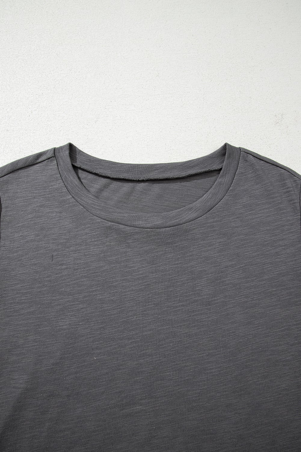 Dark Grey Double Ruffled Short Sleeve Plus Size Top