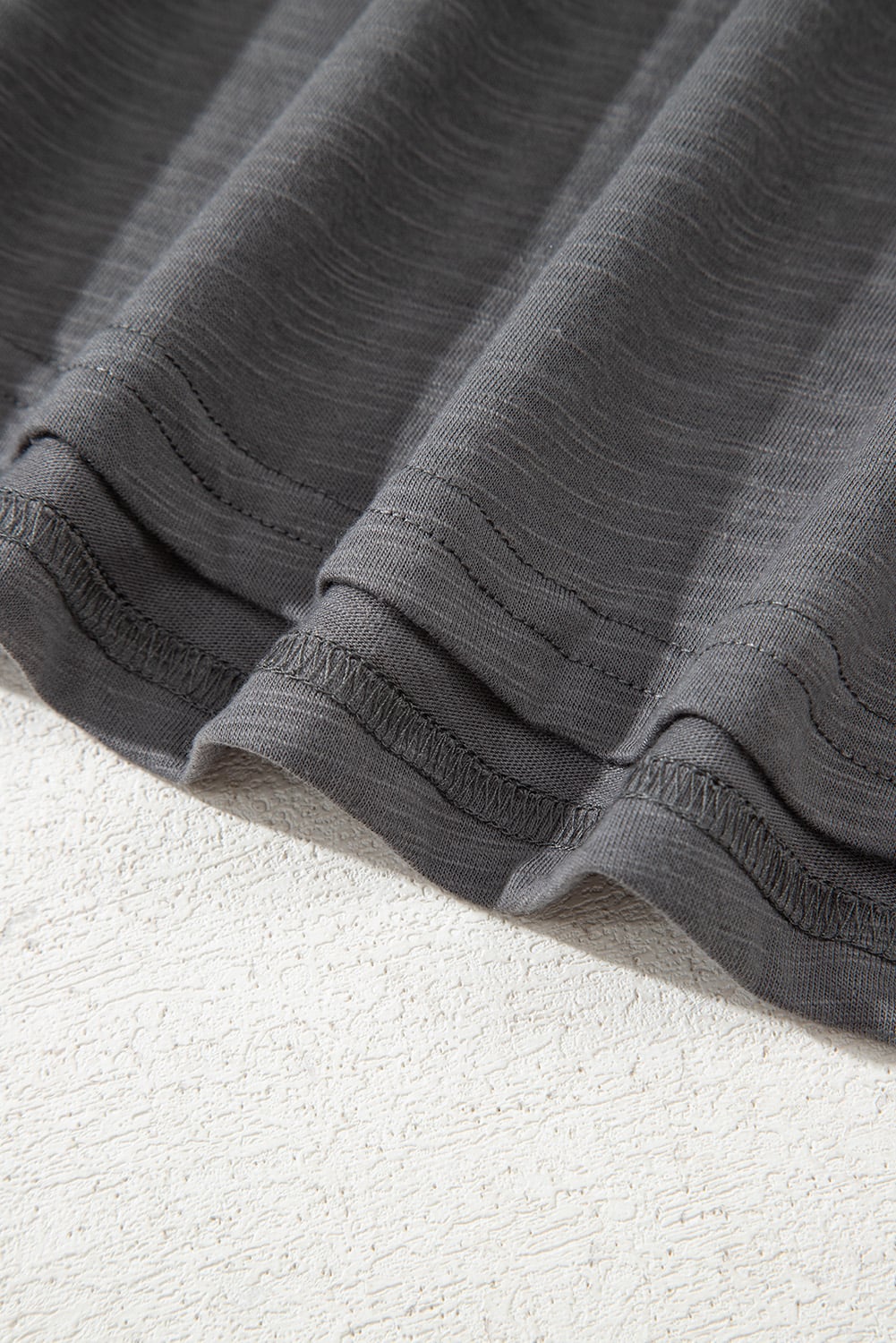 Dark Grey Double Ruffled Short Sleeve Plus Size Top