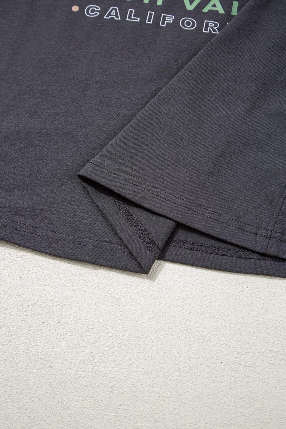 Dark Grey RISE WITH THE SUN Western Fashion Graphic Tee
