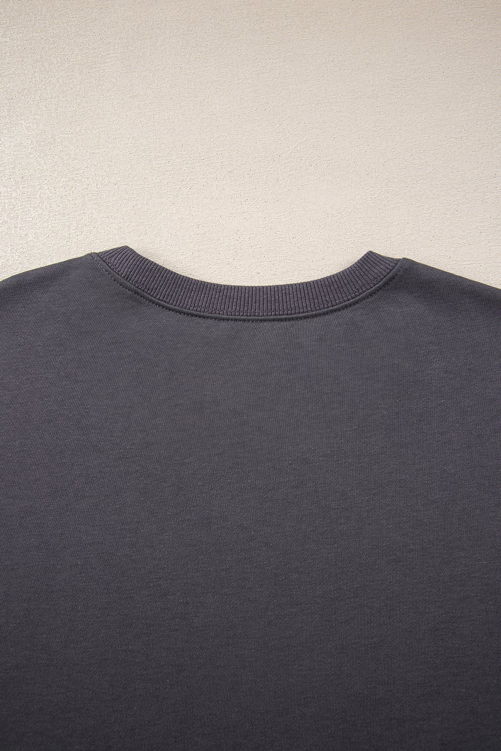 Dark Grey Varsity Striped Detail Drop Shoulder Oversized Sweatshirt