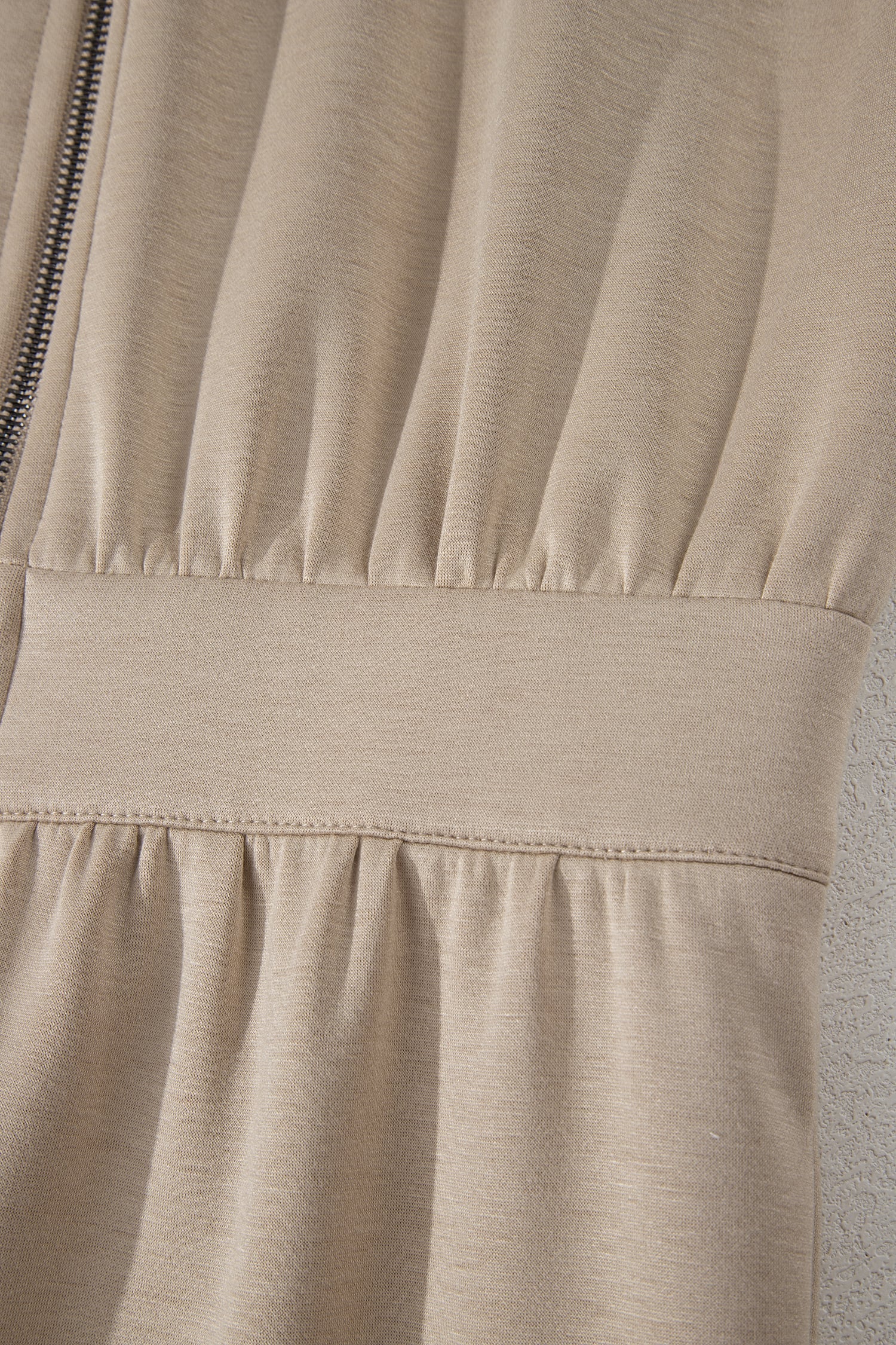 Dark Khaki Solid Color Zip Front Short Sleeve Collared Jumpsuit