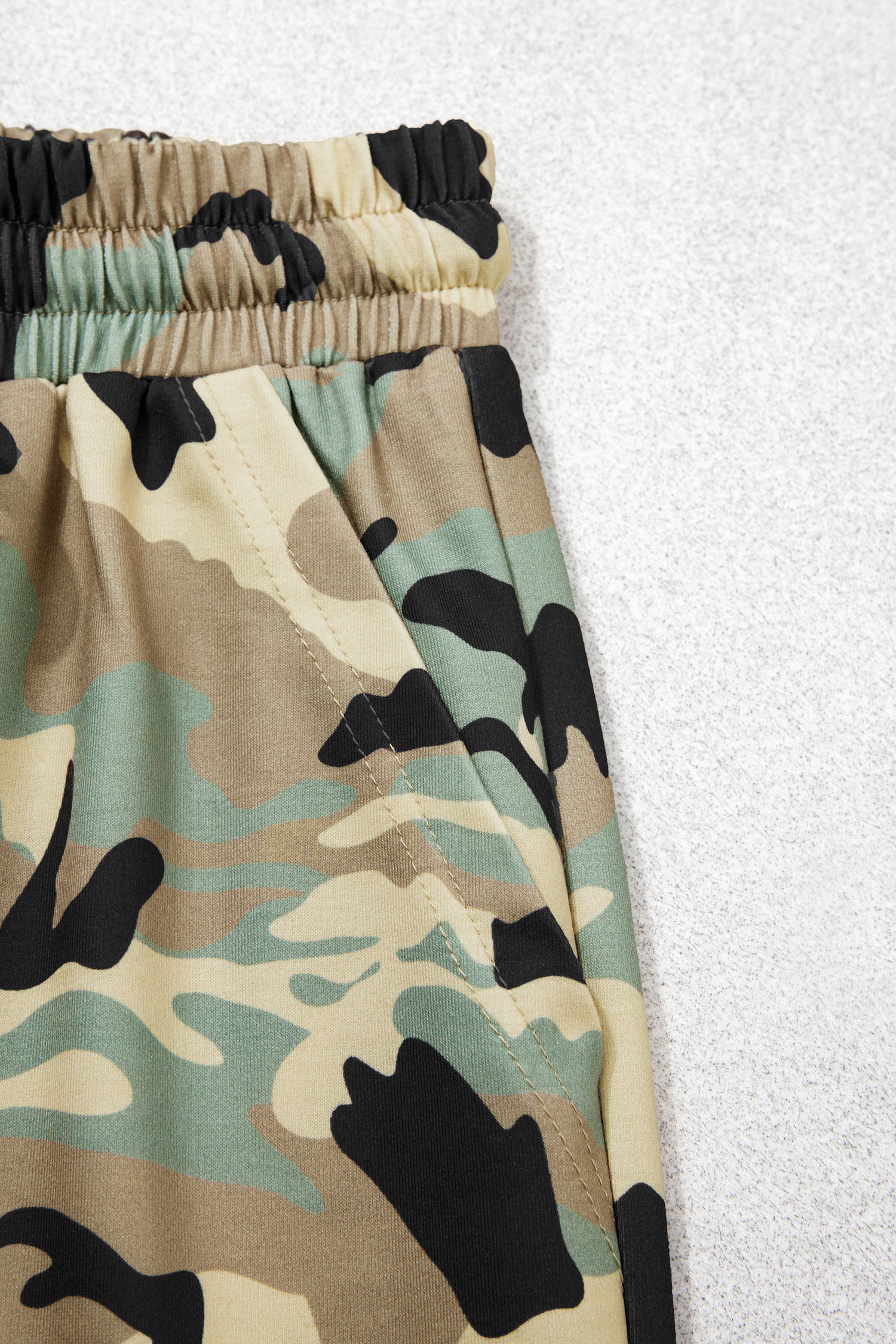 Multicolour Camouflage Print Street Fashion Drawstring Shift Pants