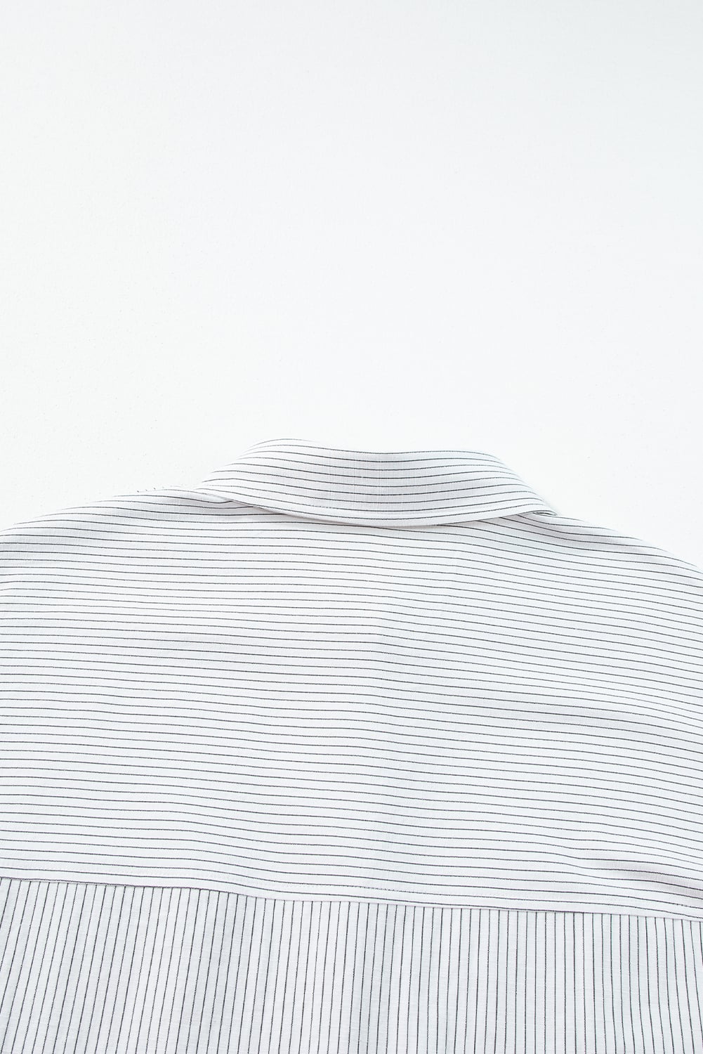 DEAR-LOVER Stripe Roll-tab Sleeve Pocketed Long Shirt