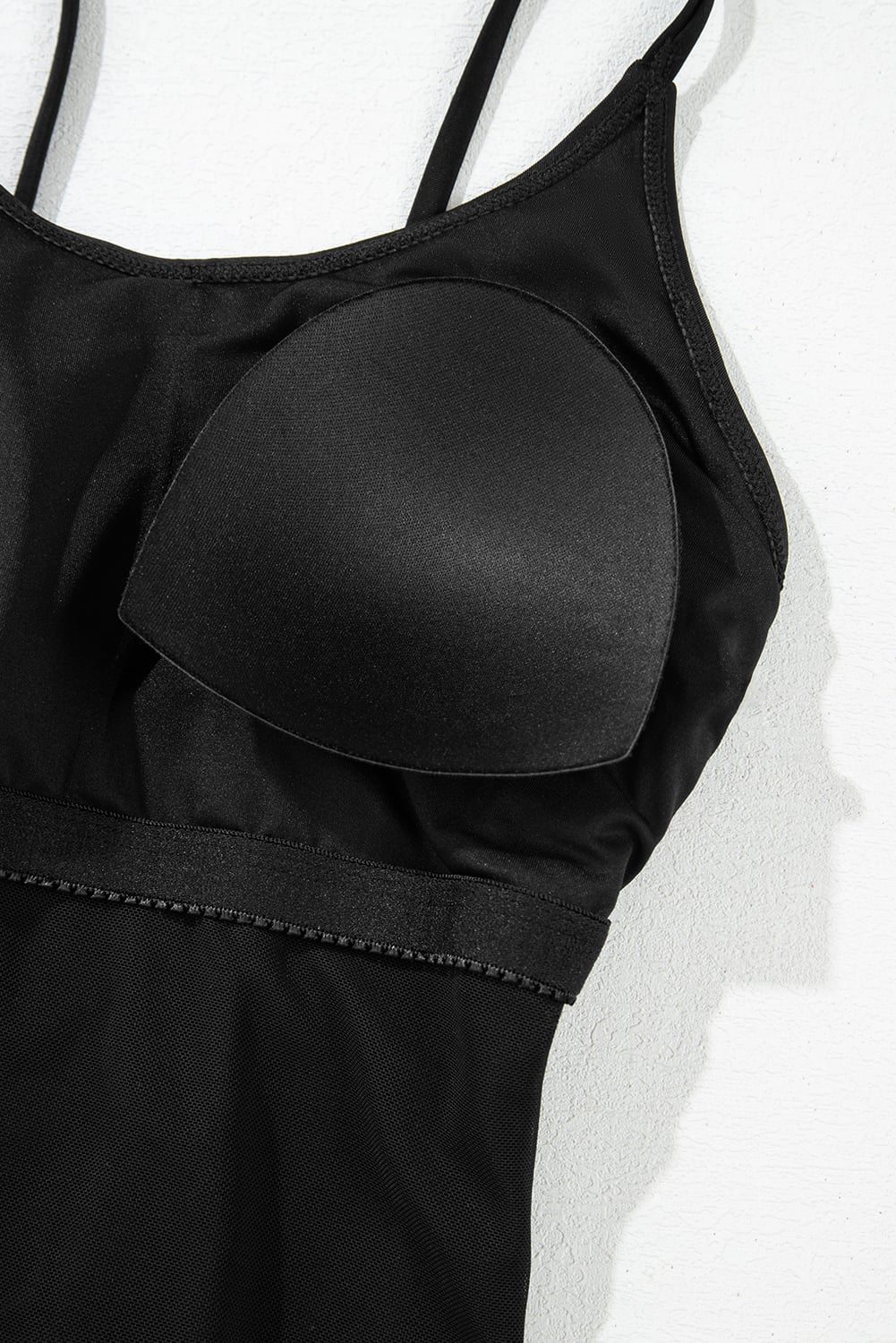 Dearlove Black Thin Strap Strappy Lace-up Open Back One Piece Swimsuit
