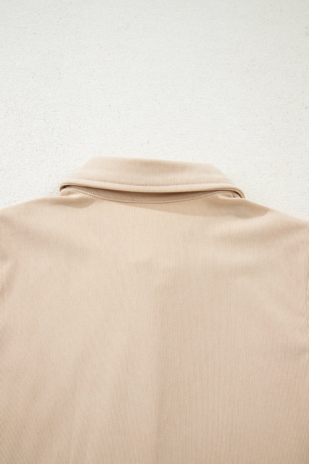 Dearlovers Oatmeal Corduroy Half Button Collared Long Sleeve Mini Dress