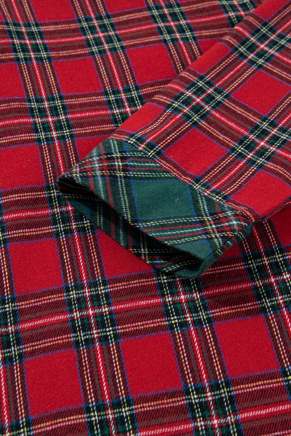 Dearlovers Red Plaid Contrast Patched Christmas Holiday Long Sleeve Shirt and Short 2pcs Pajama Set