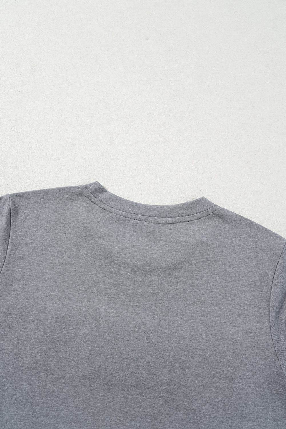 Gray Easter Egg HOPPY Chenille Patched Pattern T Shirt