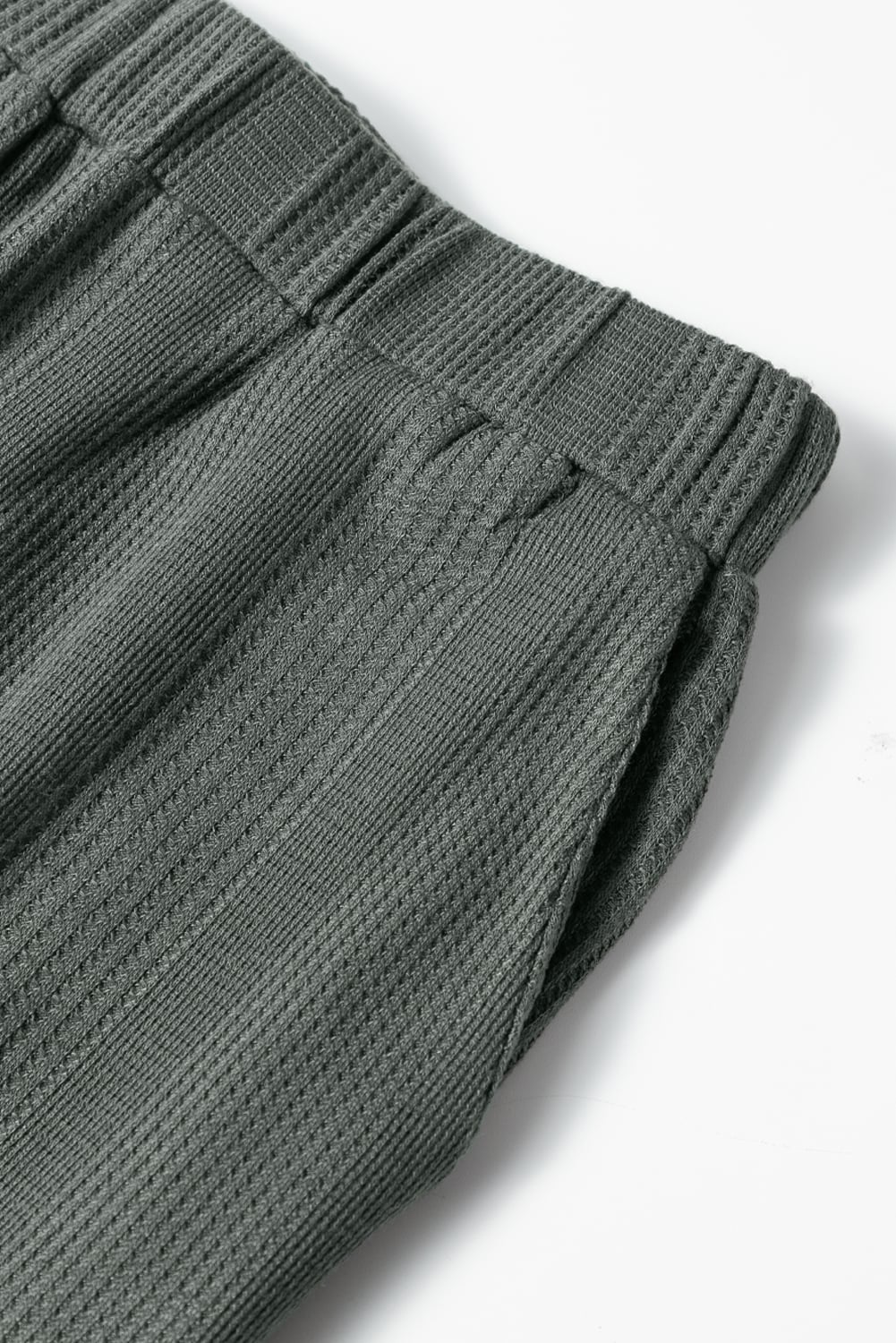 Duffel Green Solid Color Ribbed Ruffle Tank Top and Pants Set