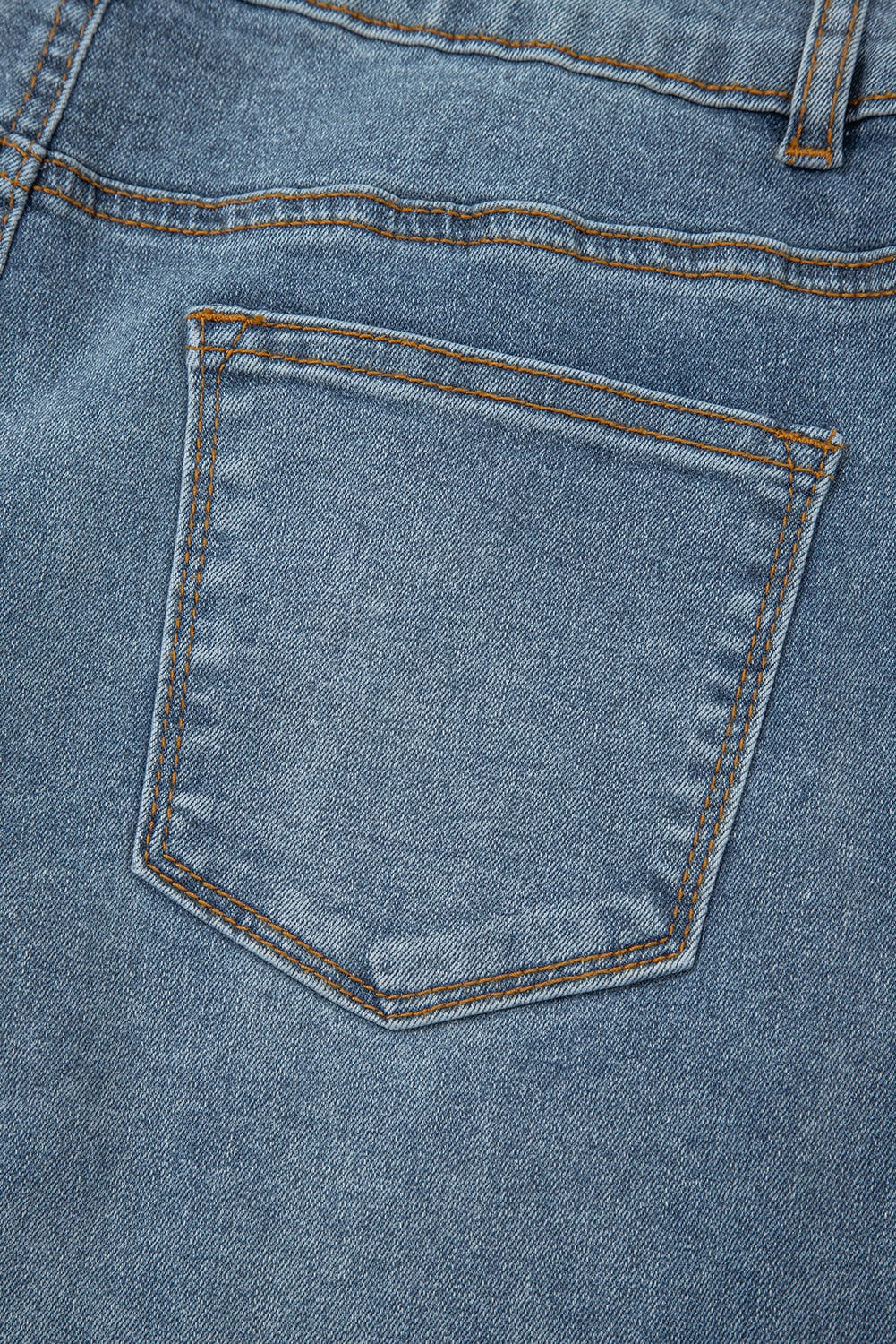 Dusk Blue 2 Button High Waist Piping Trim Bootcut Jeans