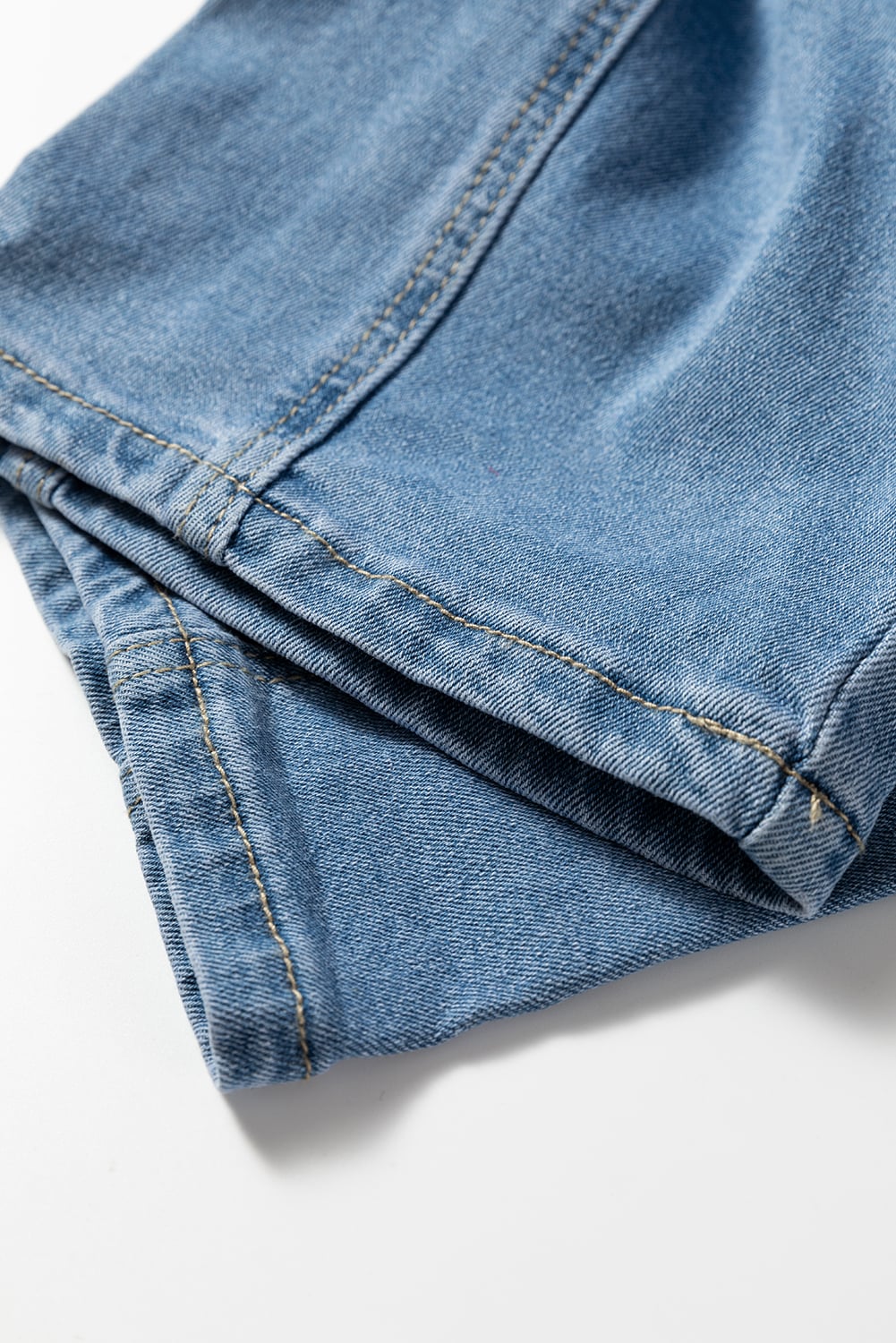Dusk Blue Adjustable Buckle Barrel Denim Overalls