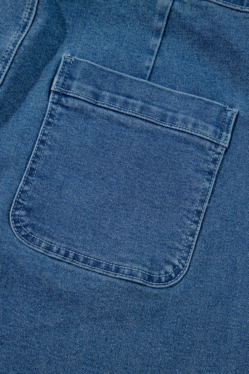 Dusk Blue Adjustable Tie Straps Cropped Wide Leg Denim Overalls