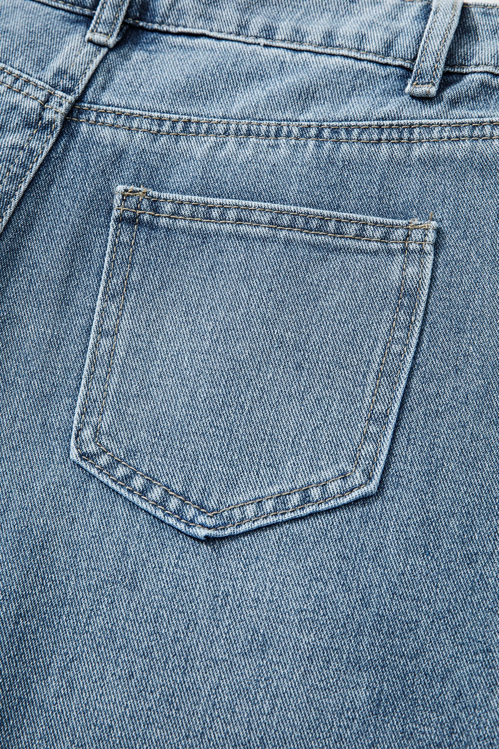 Dusk Blue Embroidered Cropped Wide Leg High Waist Jeans